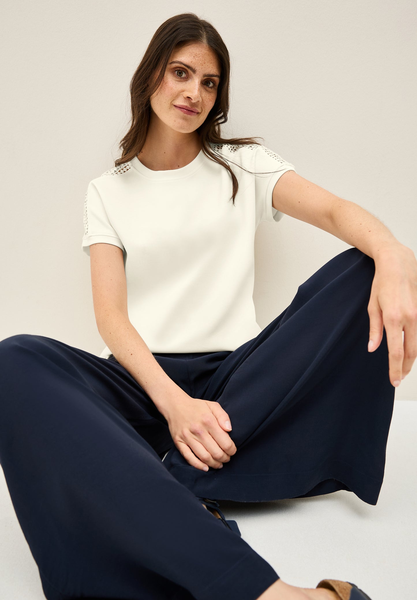 CECIL Silk Touch T-Shirt - Farbe: vanilla white