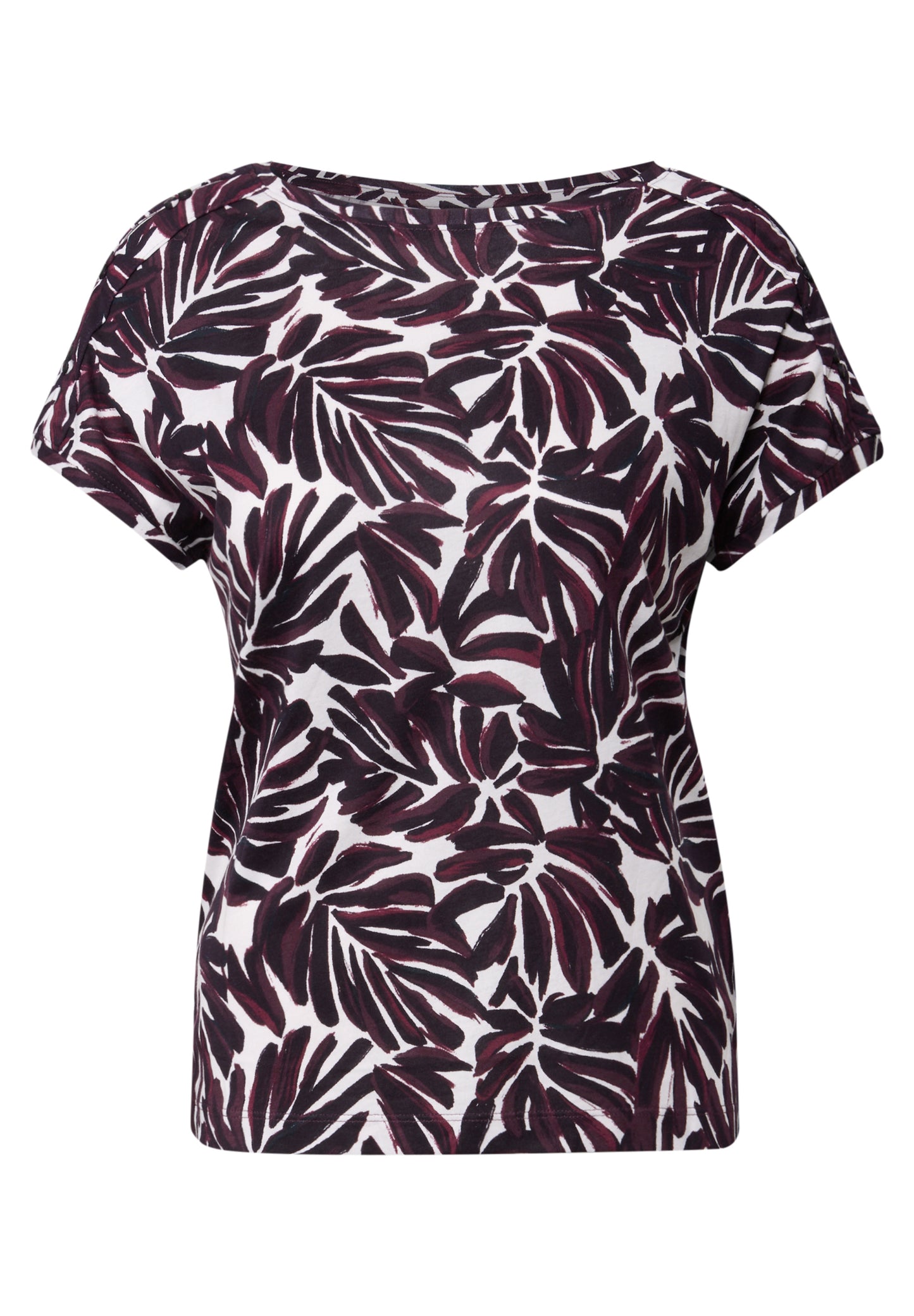 CECIL Print-Shirt mit Knopfdetail - Farbe: mulberry red