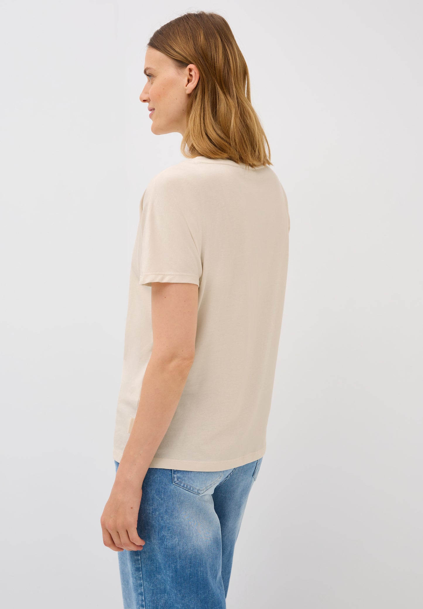 CECIL T-Shirt mit Wording - Farbe: light beige