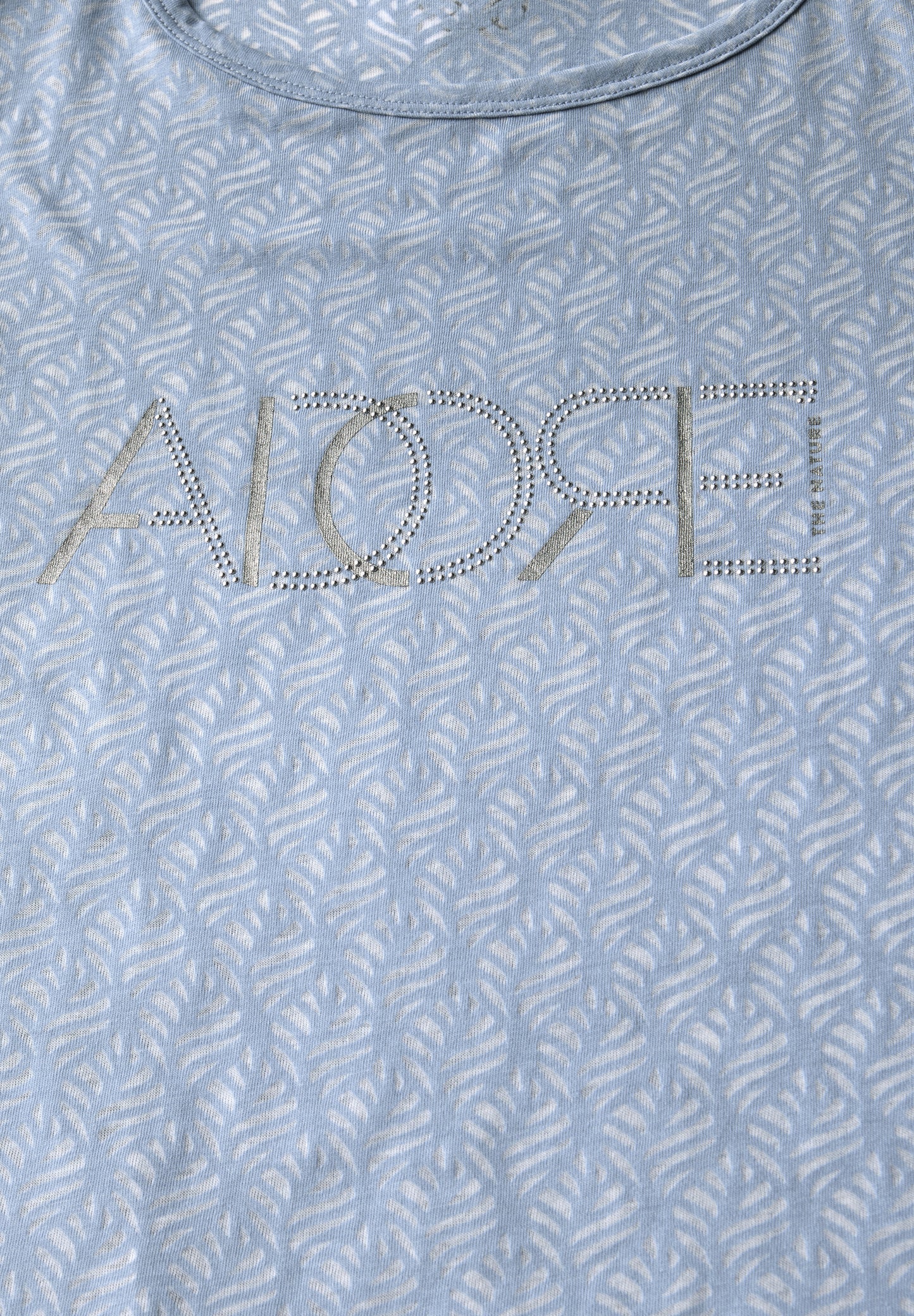 CECIL Ausbrenner-Shirt mit Wording - Farbe: Hellblau