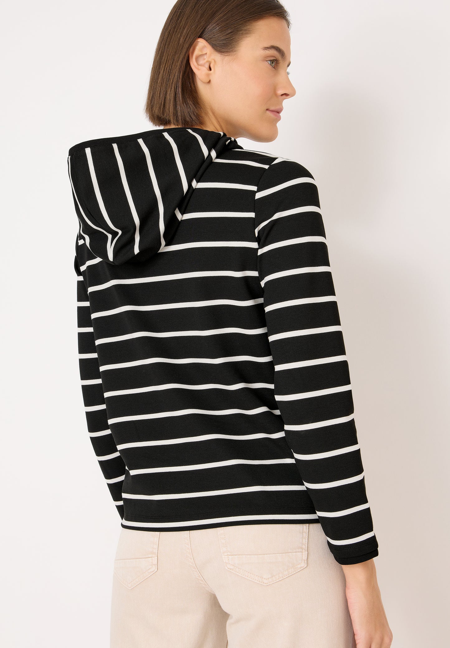 CECIL Gestreiftes Kapuzenshirt - Farbe: Black