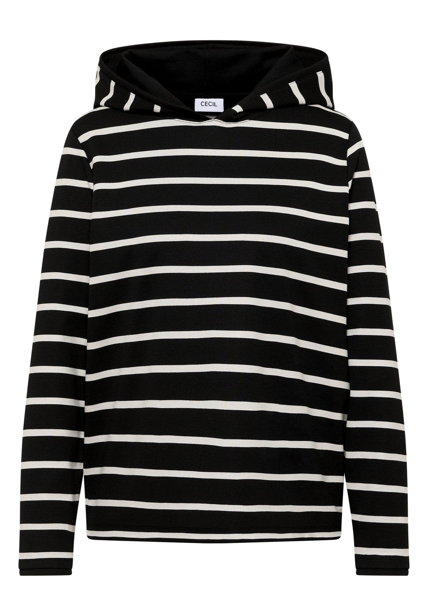 CECIL Gestreiftes Kapuzenshirt - Farbe: Black