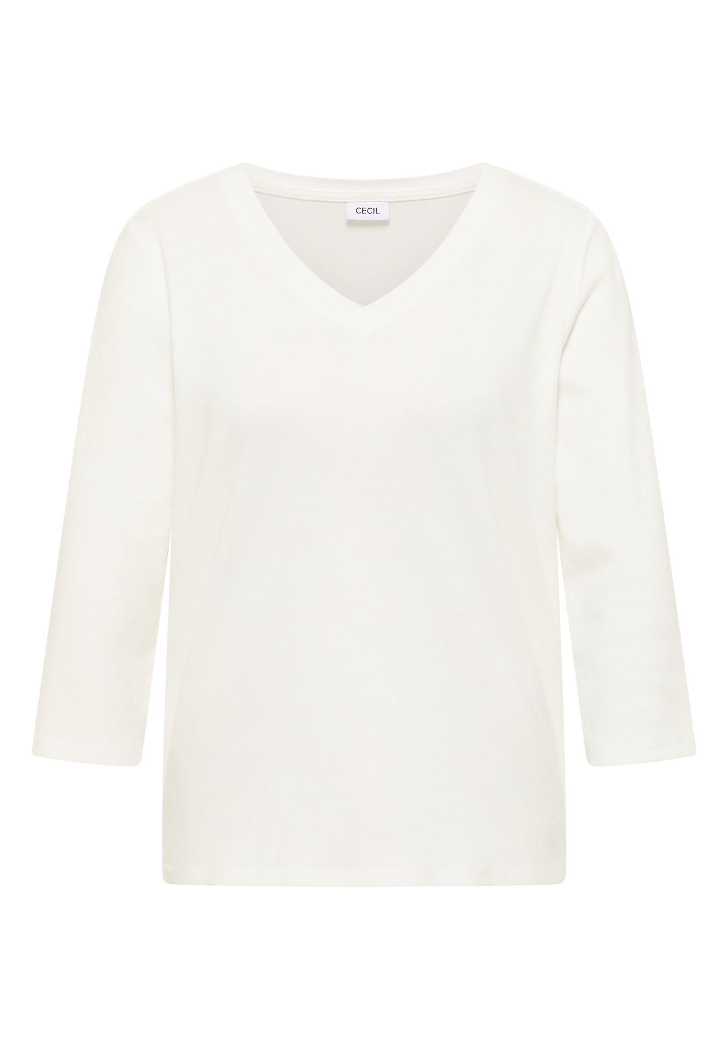 CECIL Basic V-Neck Shirt - Farbe: vanilla white