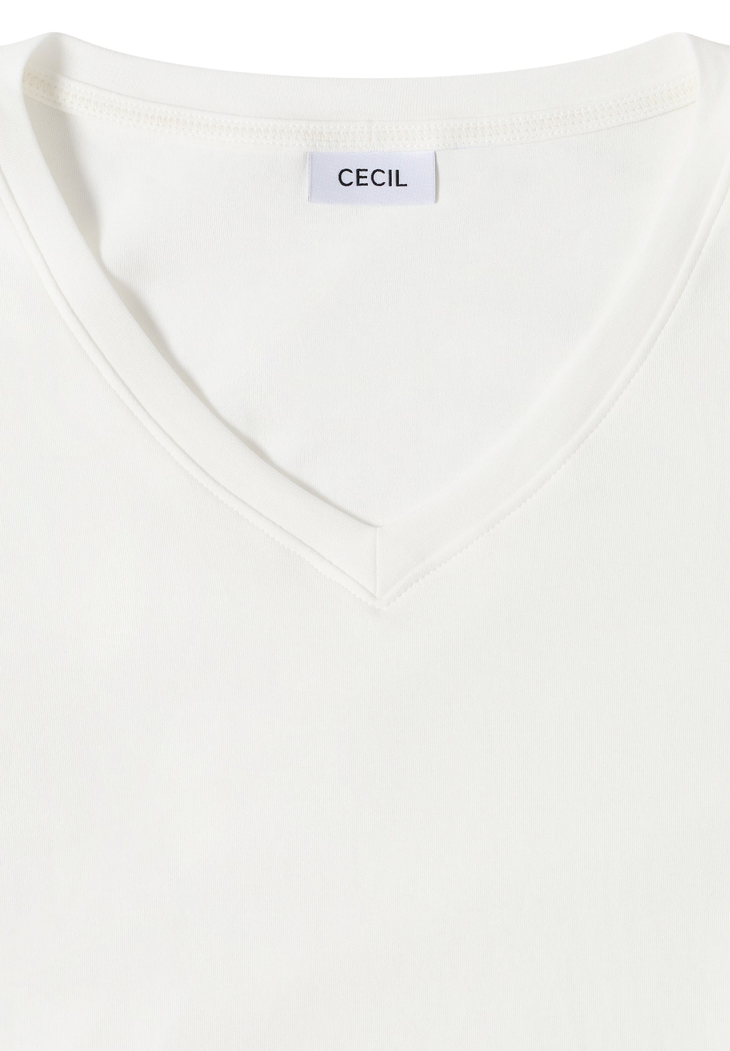 CECIL Basic V-Neck Shirt - Farbe: vanilla white