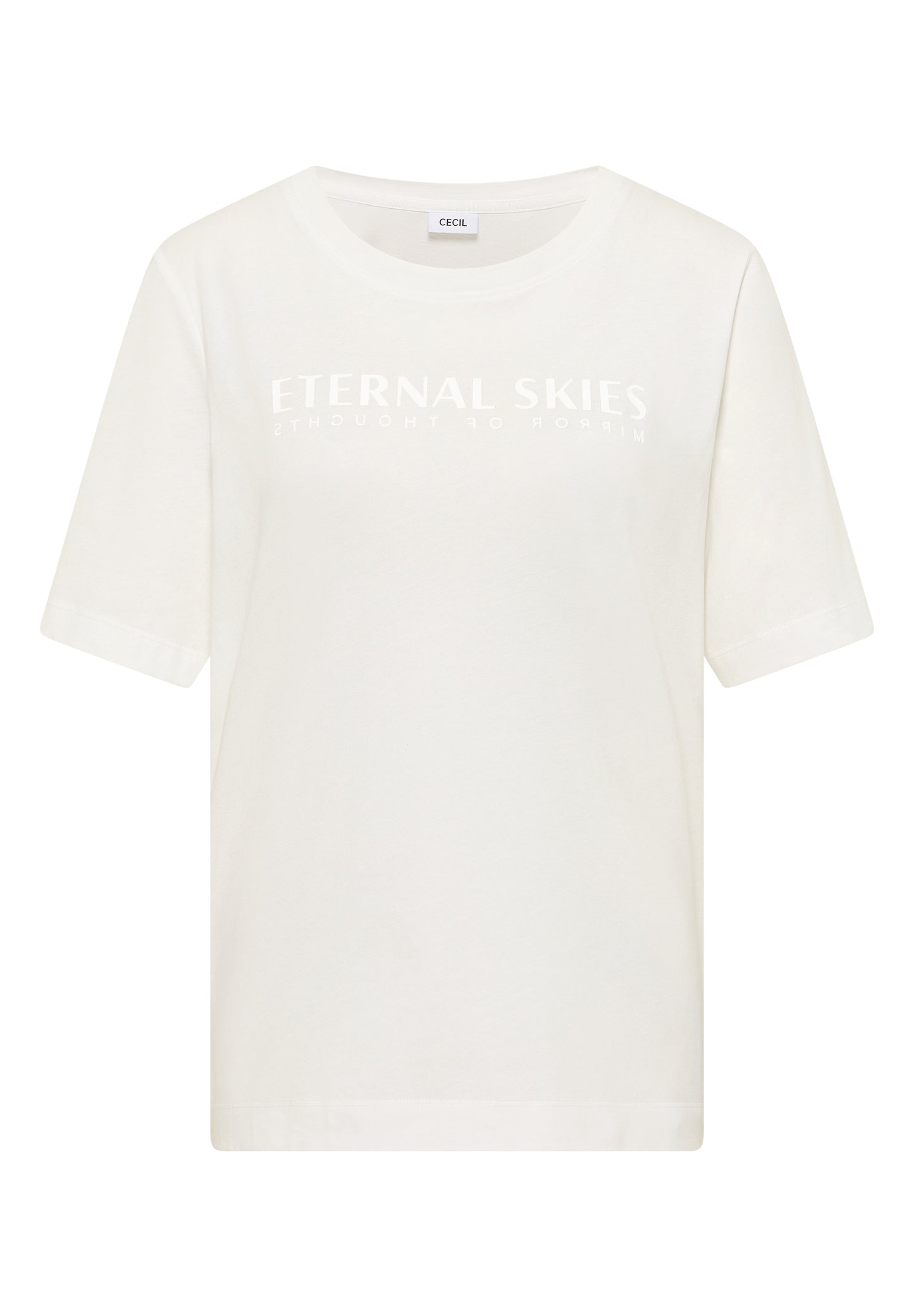 CECIL T-Shirt mit Wording Artwork - Farbe: vanilla white