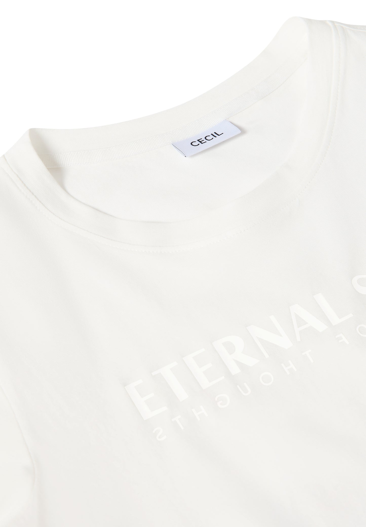 CECIL T-Shirt mit Wording Artwork - Farbe: vanilla white