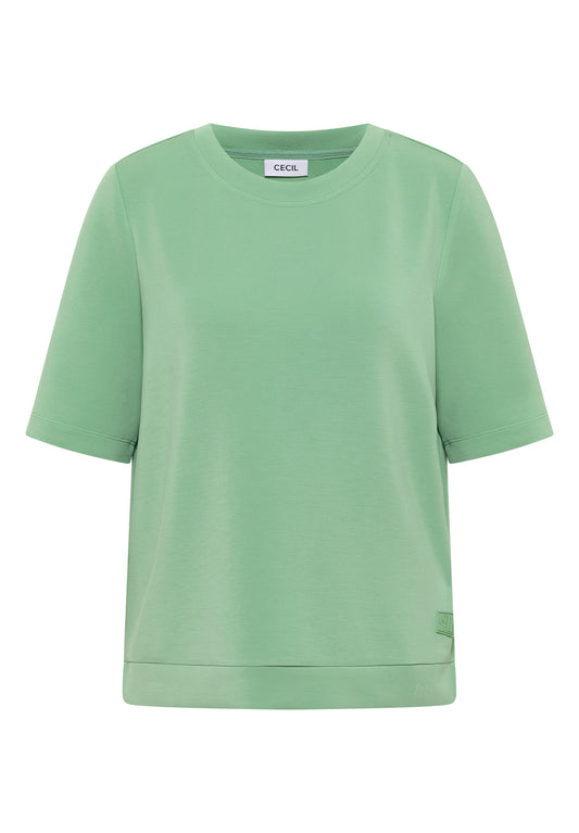 CECIL Softes Cupro Touch T-Shirt - Farbe: fennel green
