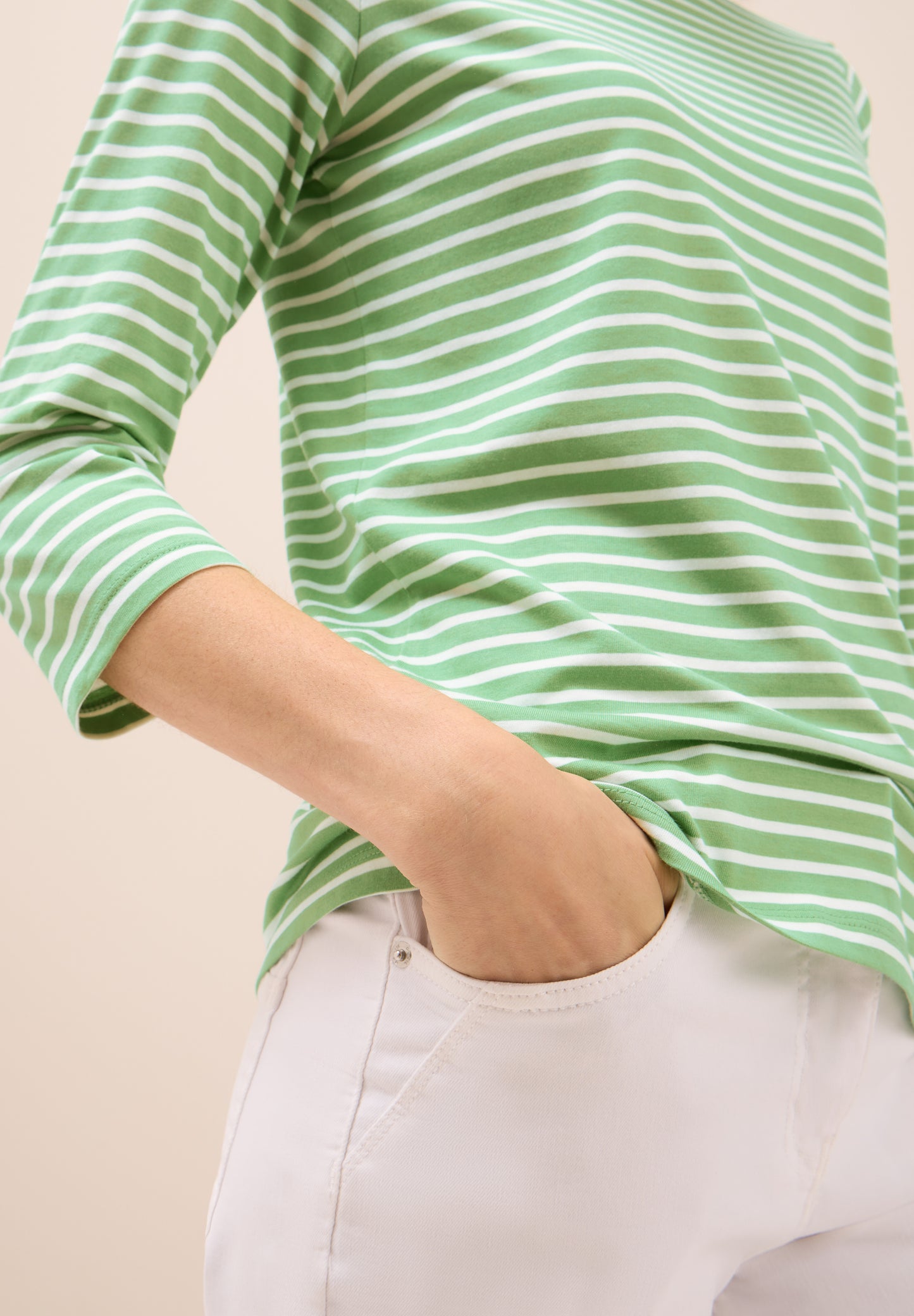 CECIL Gestreiftes Shirt - Farbe: fennel green
