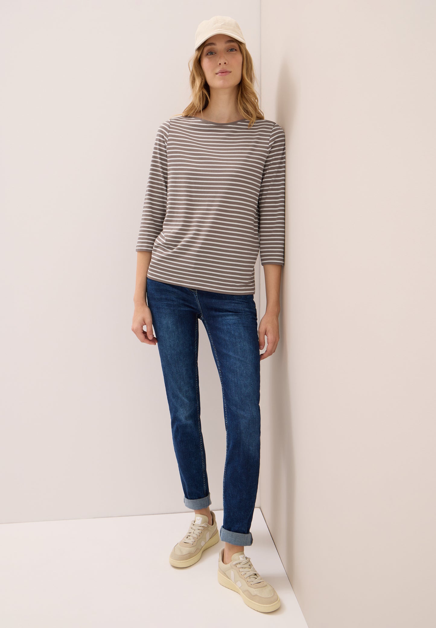 CECIL Gestreiftes Shirt - Farbe: cocoa taupe