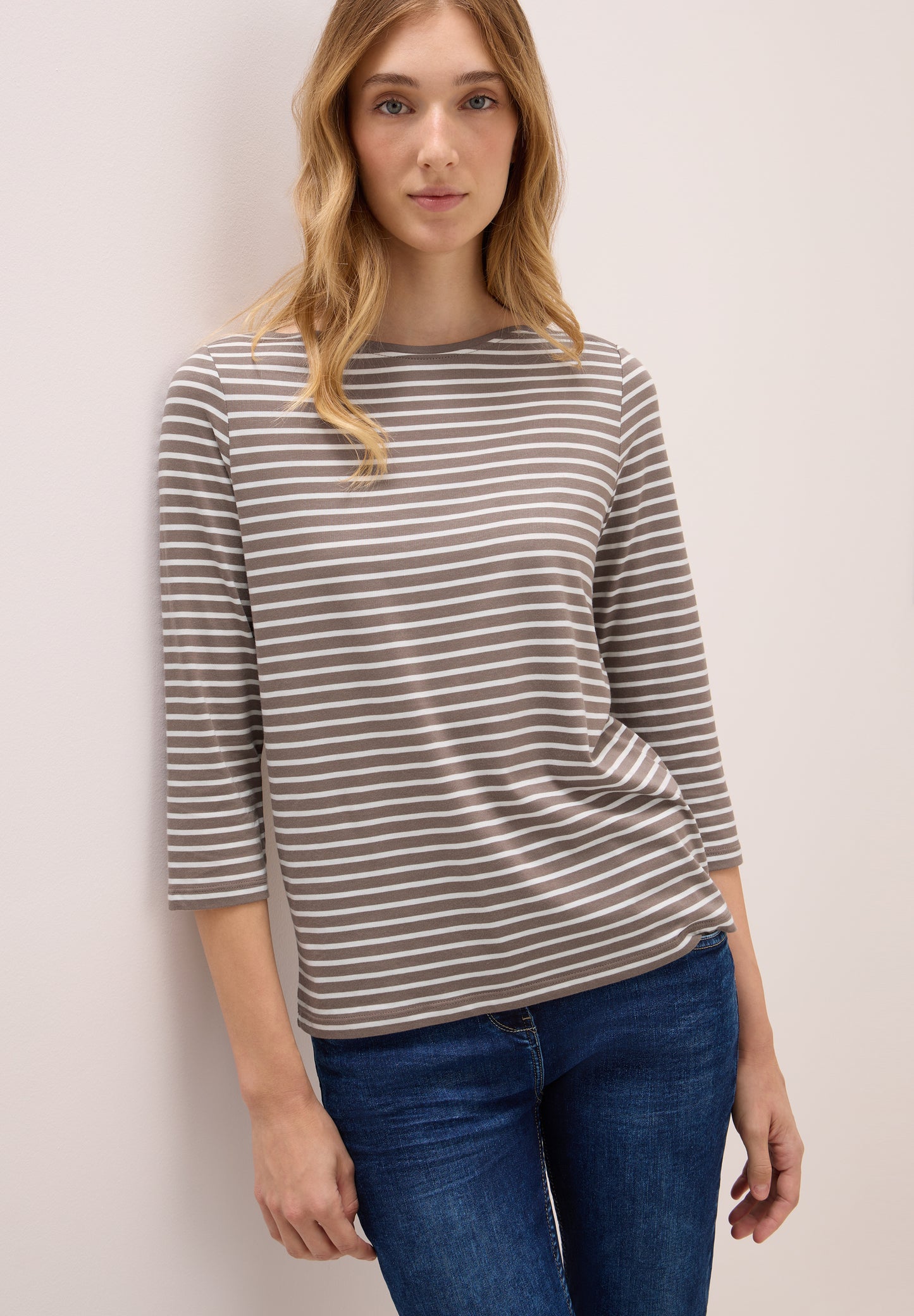 CECIL Gestreiftes Shirt - Farbe: cocoa taupe