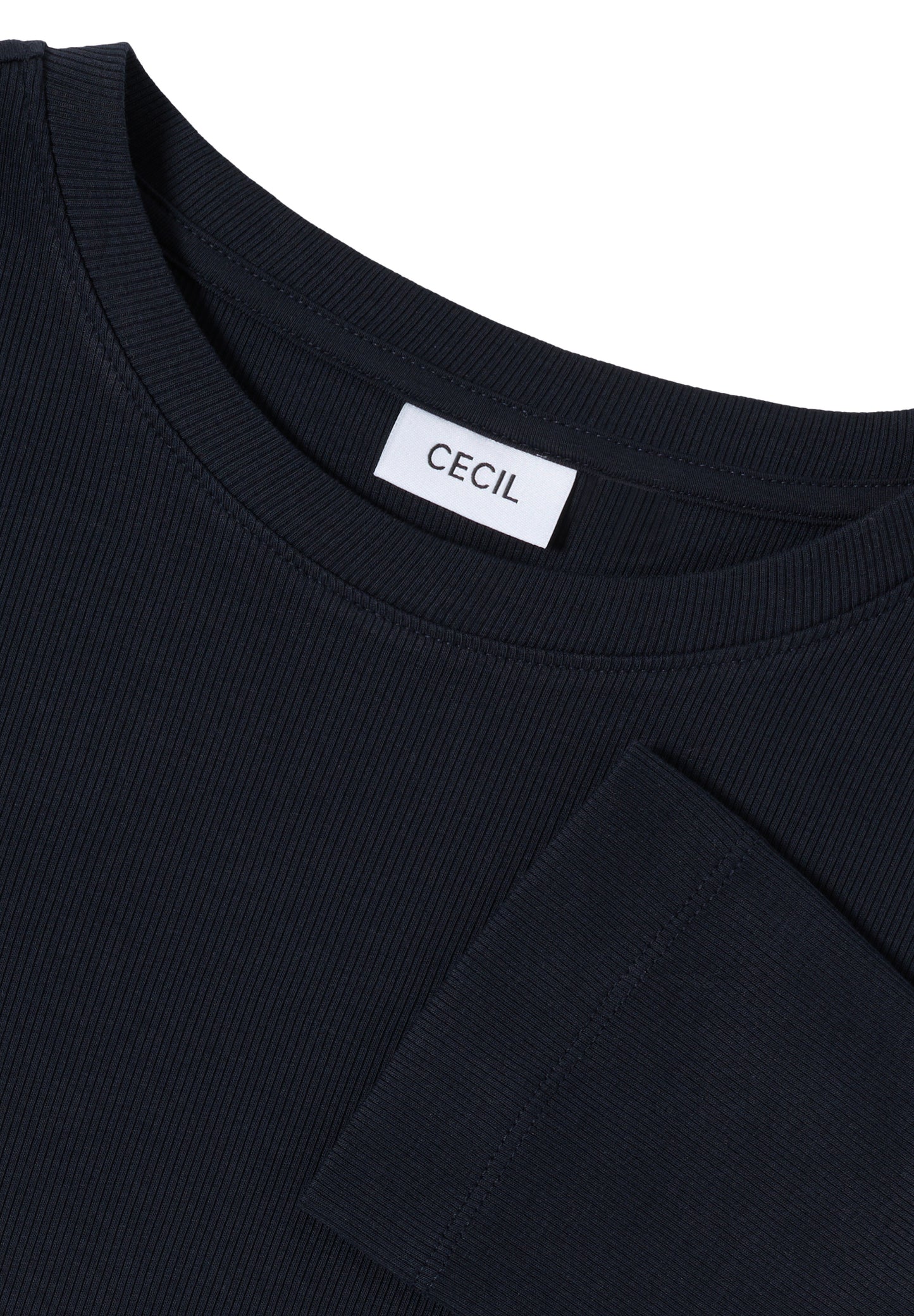 CECIL Shirt mit Rippstruktur - Farbe: urban dark blue