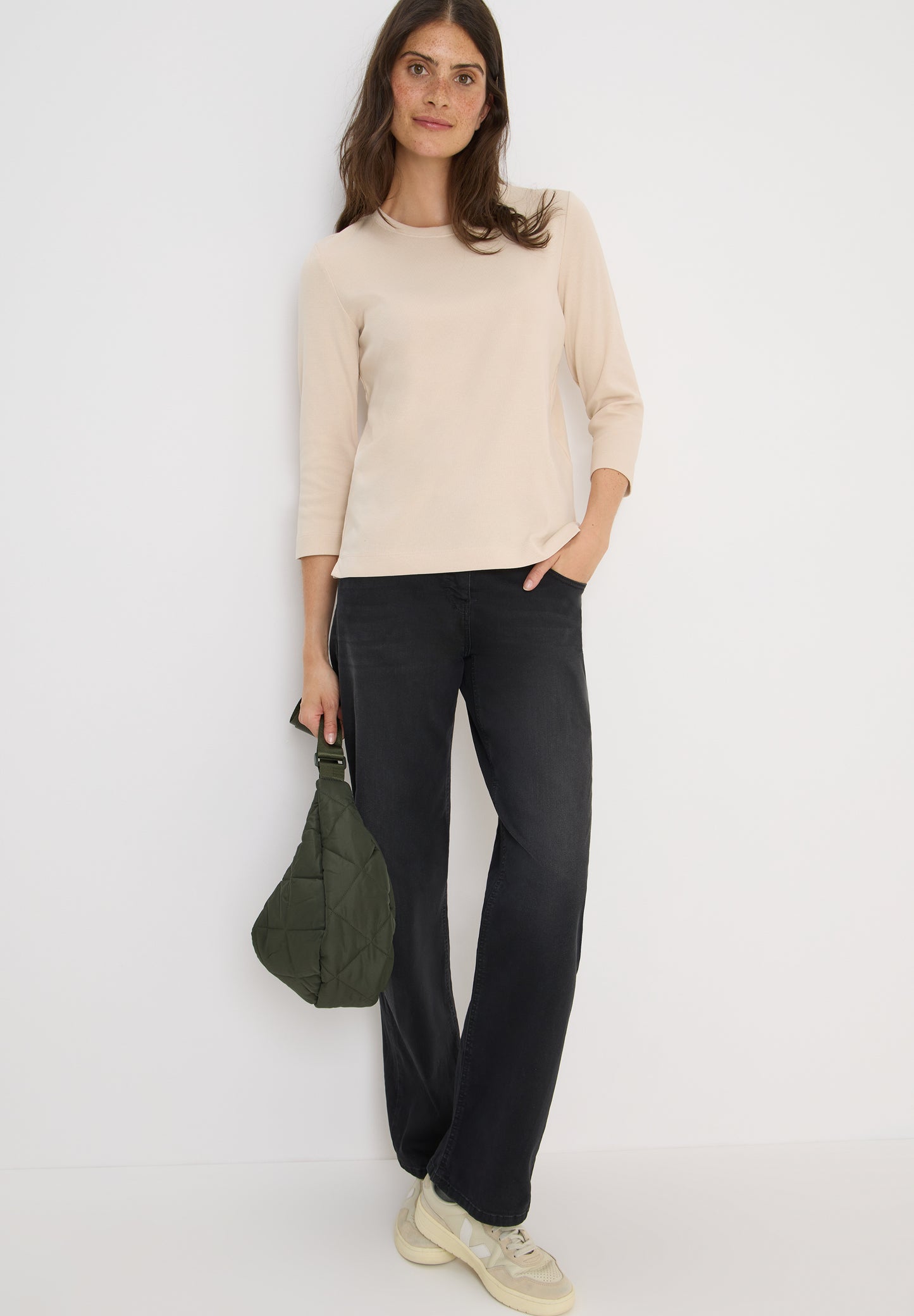 CECIL Shirt mit Rippstruktur - Farbe: oat milk beige