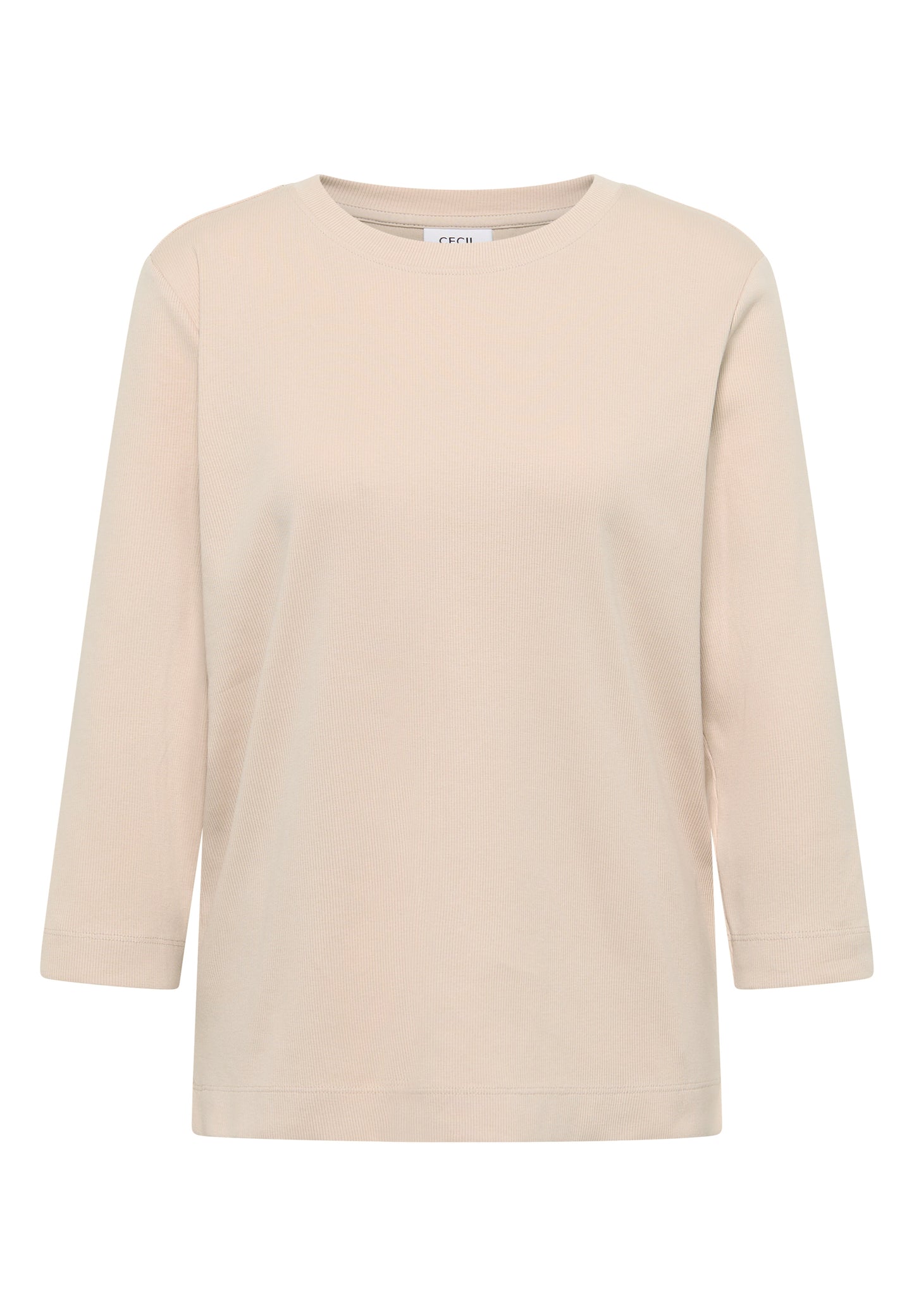 CECIL Shirt mit Rippstruktur - Farbe: oat milk beige
