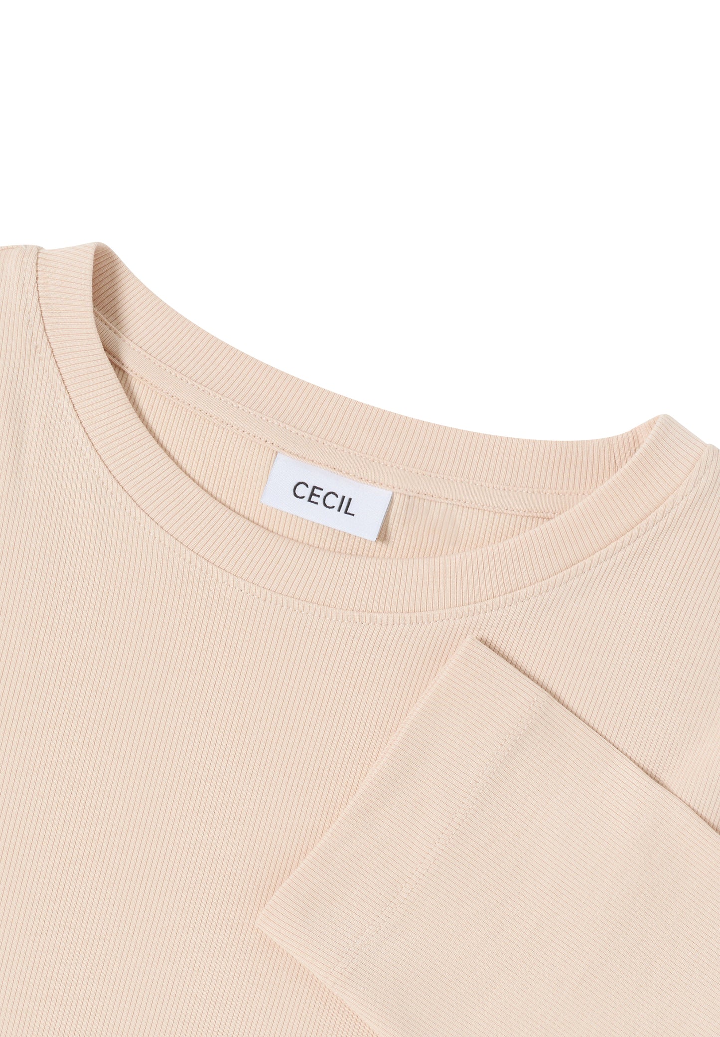 CECIL Shirt mit Rippstruktur - Farbe: oat milk beige