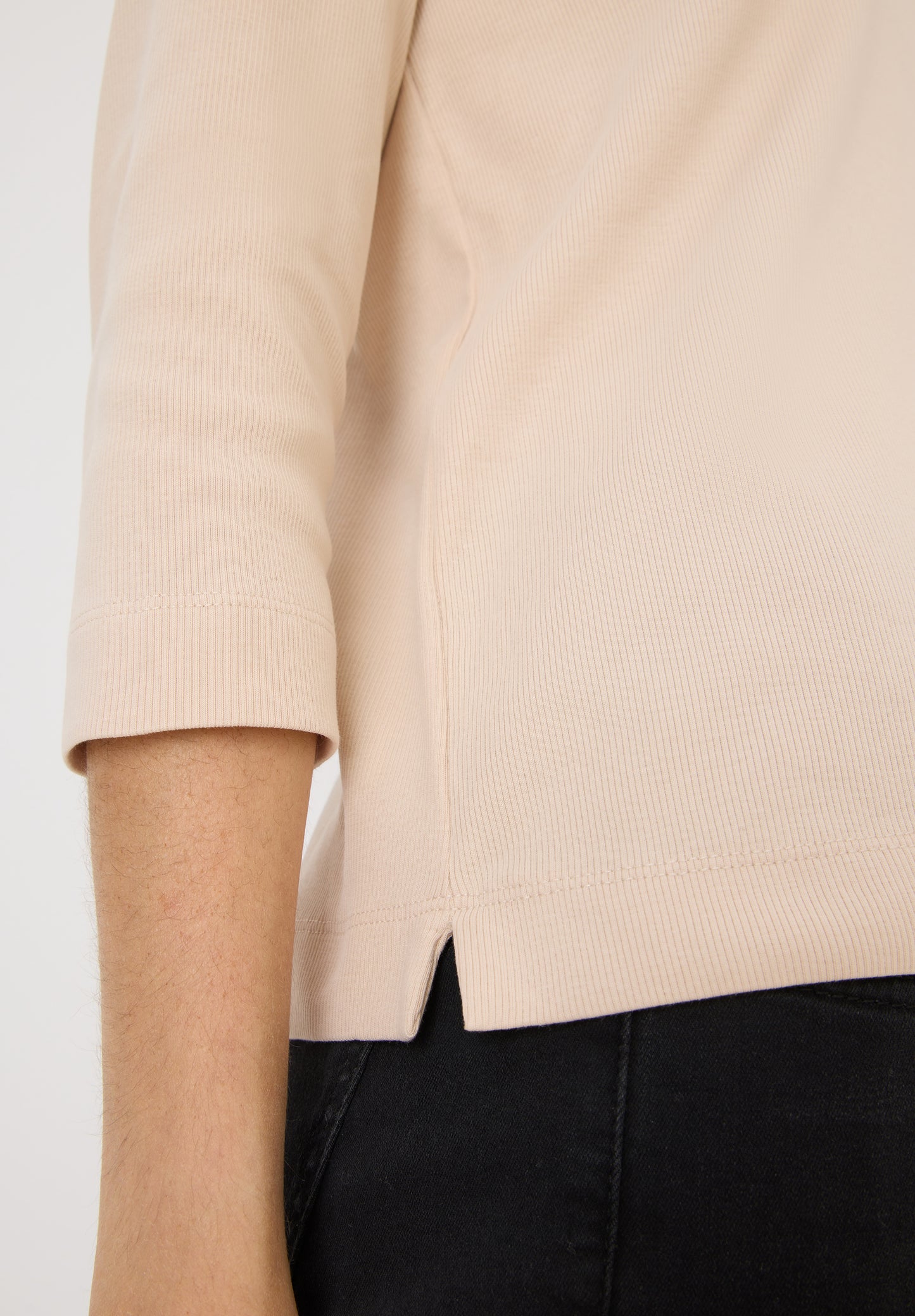 CECIL Shirt mit Rippstruktur - Farbe: oat milk beige