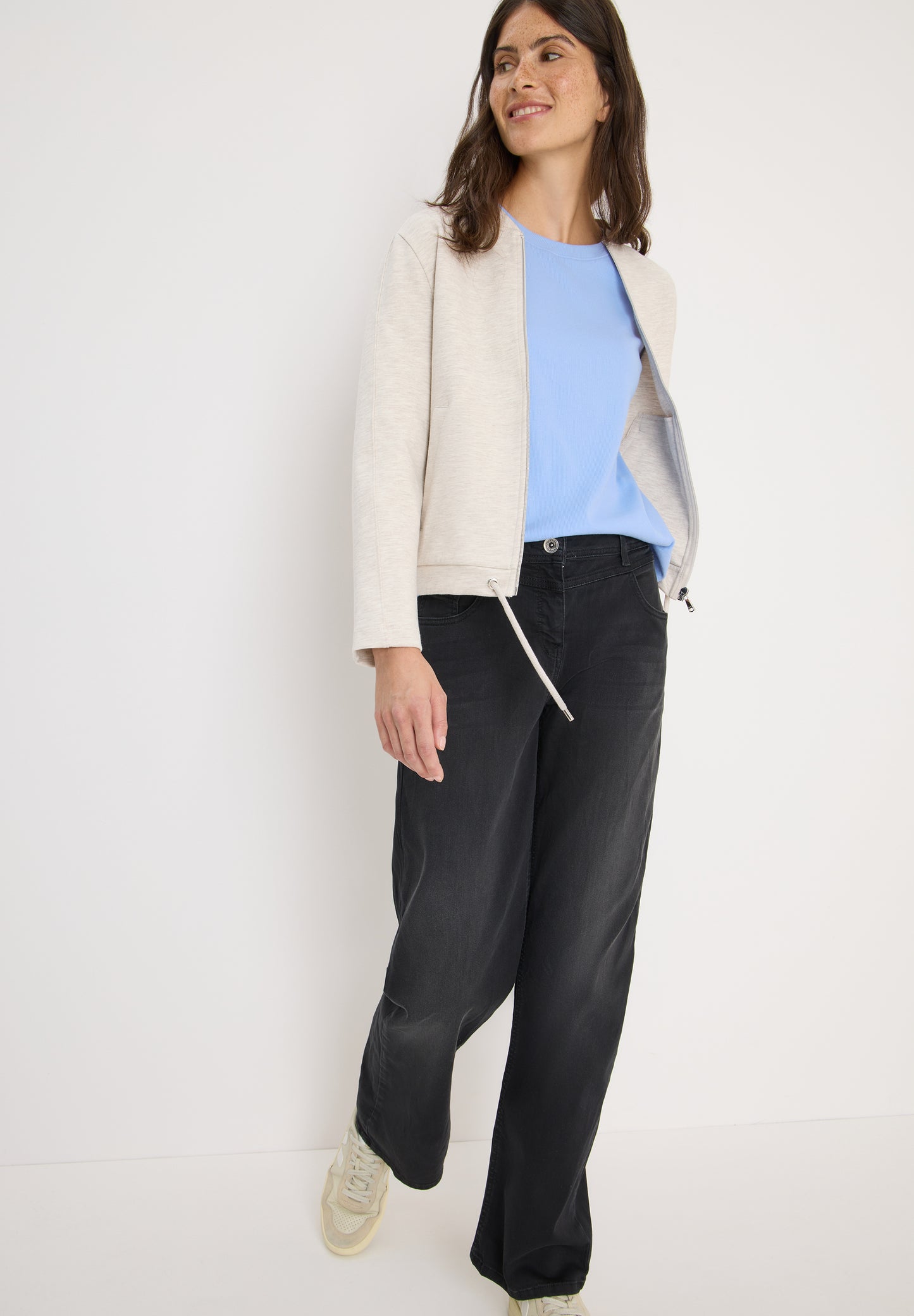 CECIL Shirt mit Rippstruktur - Farbe: sporty light blue
