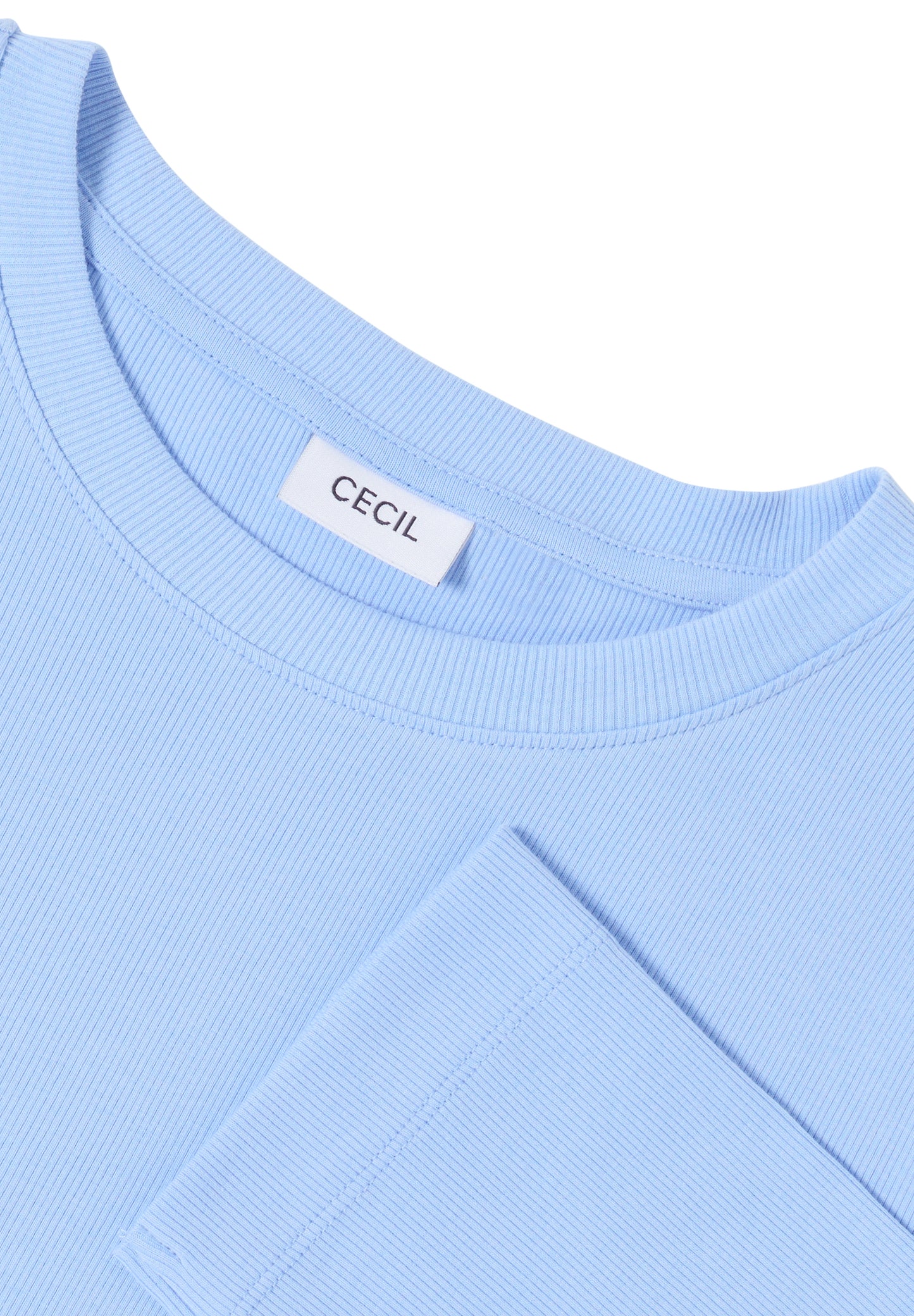 CECIL Shirt mit Rippstruktur - Farbe: sporty light blue