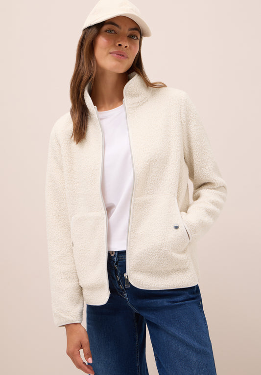 CECIL Softe Jacke mit Zipper - Farbe: teddy vanilla white