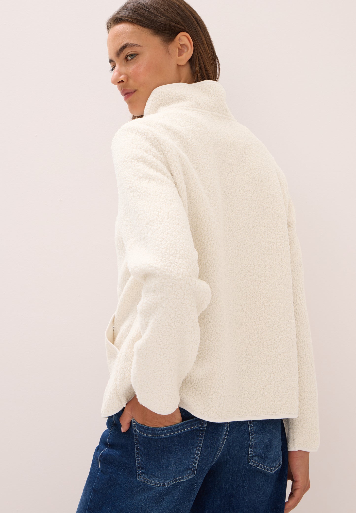 CECIL Softe Jacke mit Zipper - Farbe: teddy vanilla white