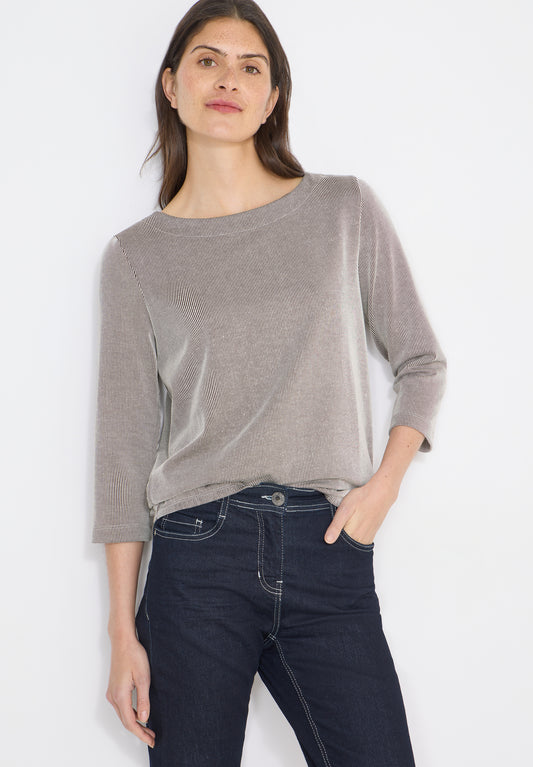 CECIL - Gestreiftes Shirt - Farbe: macchiato brown