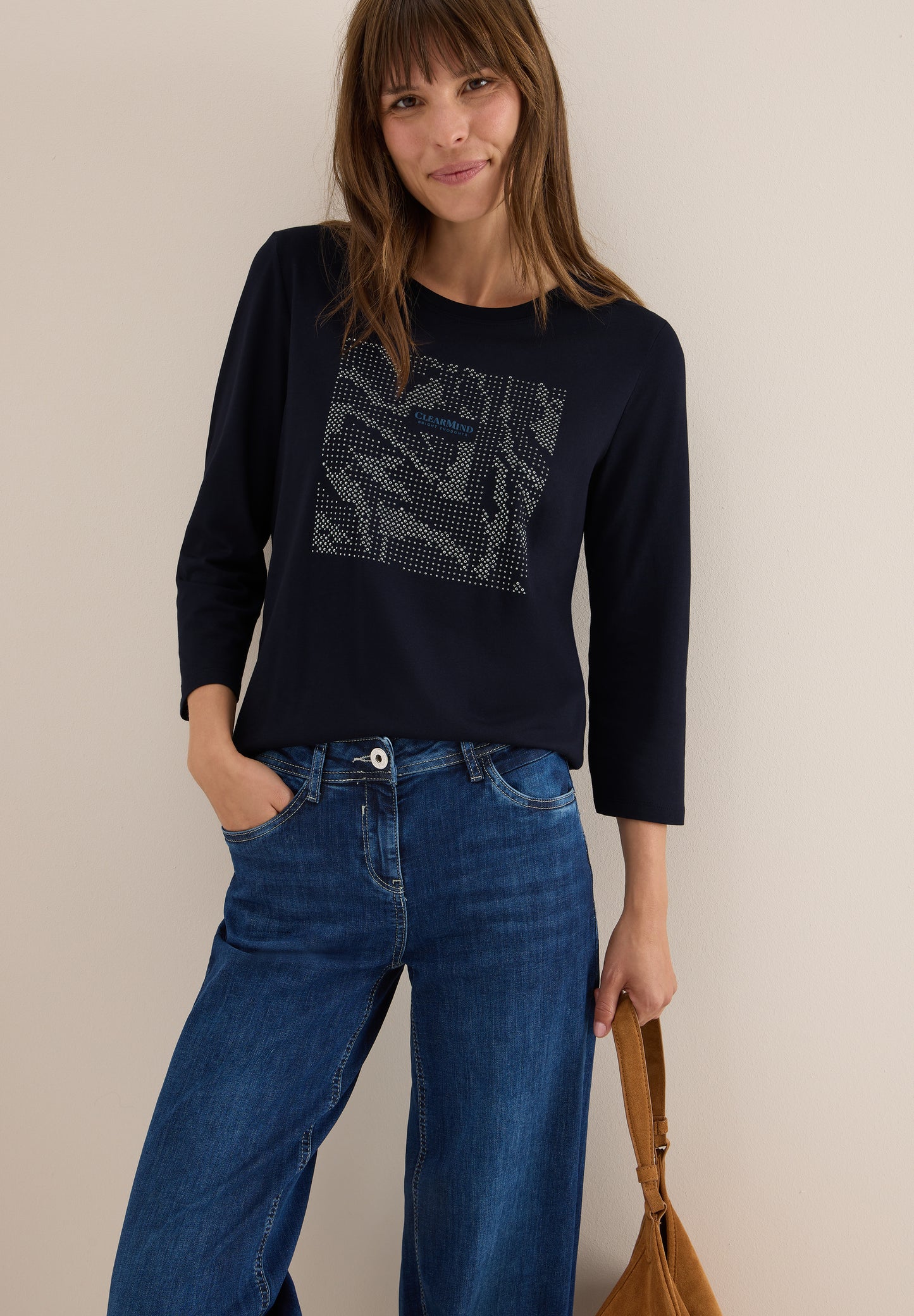 CECIL Shirt mit Schmucksteinen - Farbe: urban dark blue