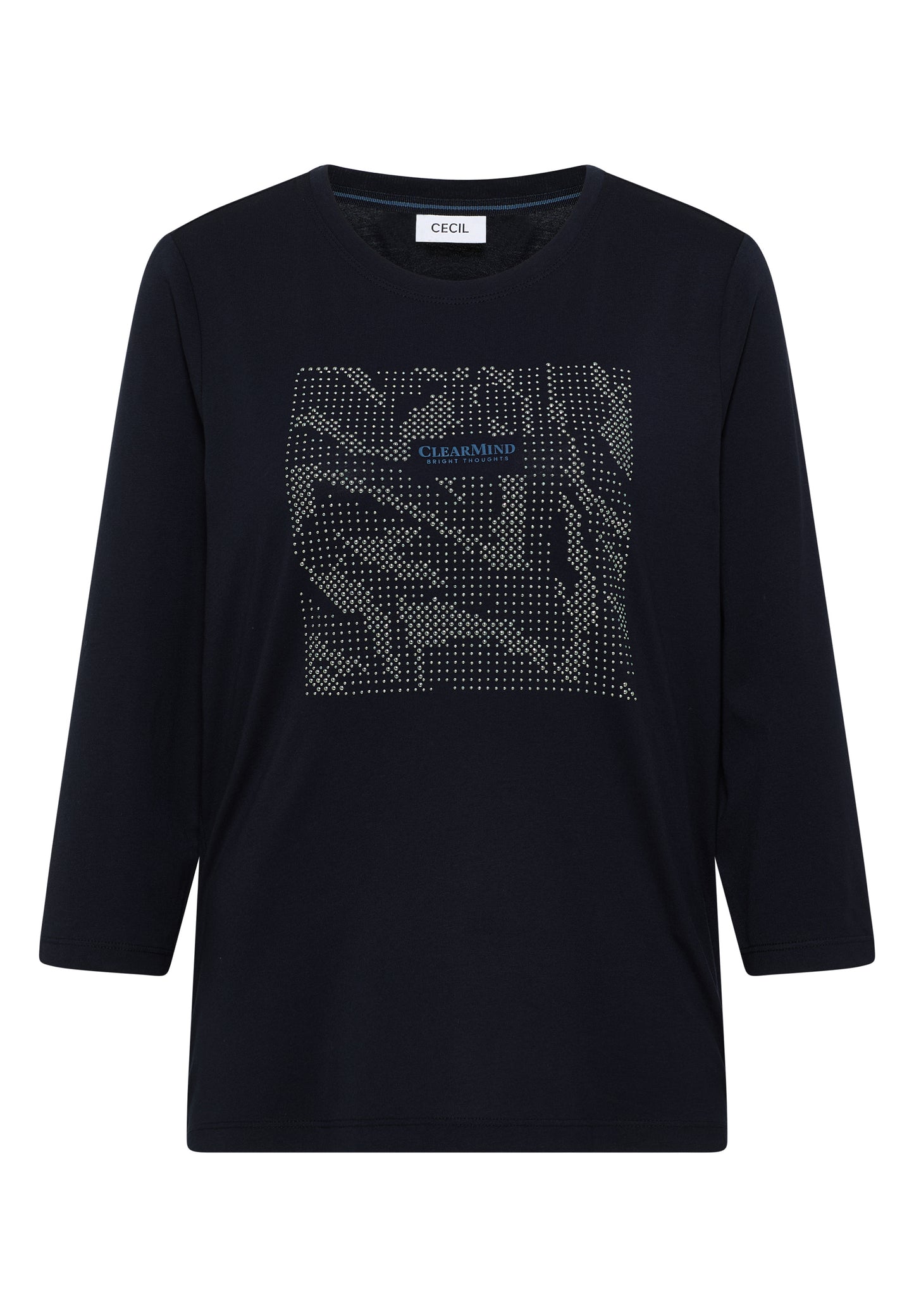 CECIL Shirt mit Schmucksteinen - Farbe: urban dark blue