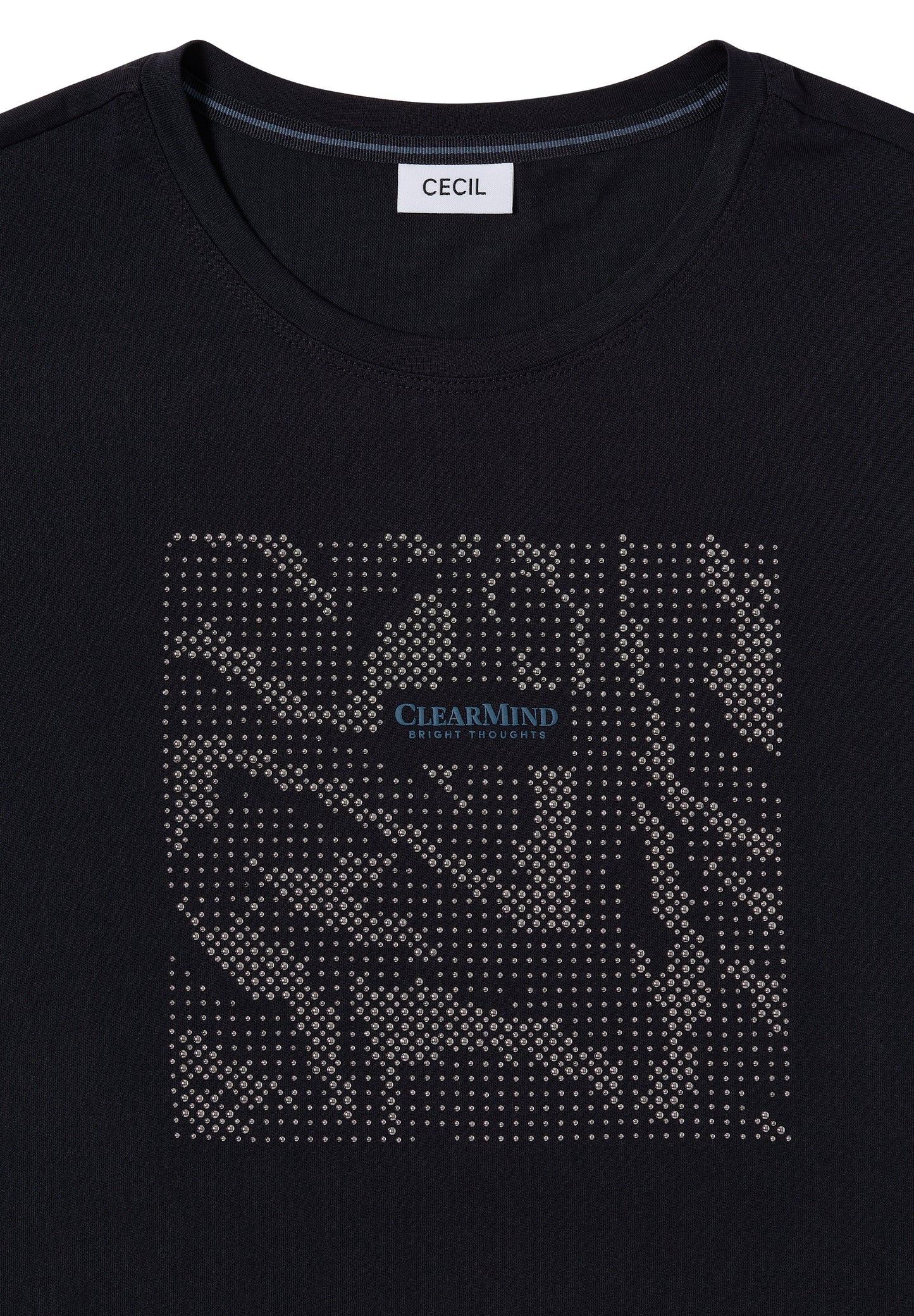 CECIL Shirt mit Schmucksteinen - Farbe: urban dark blue