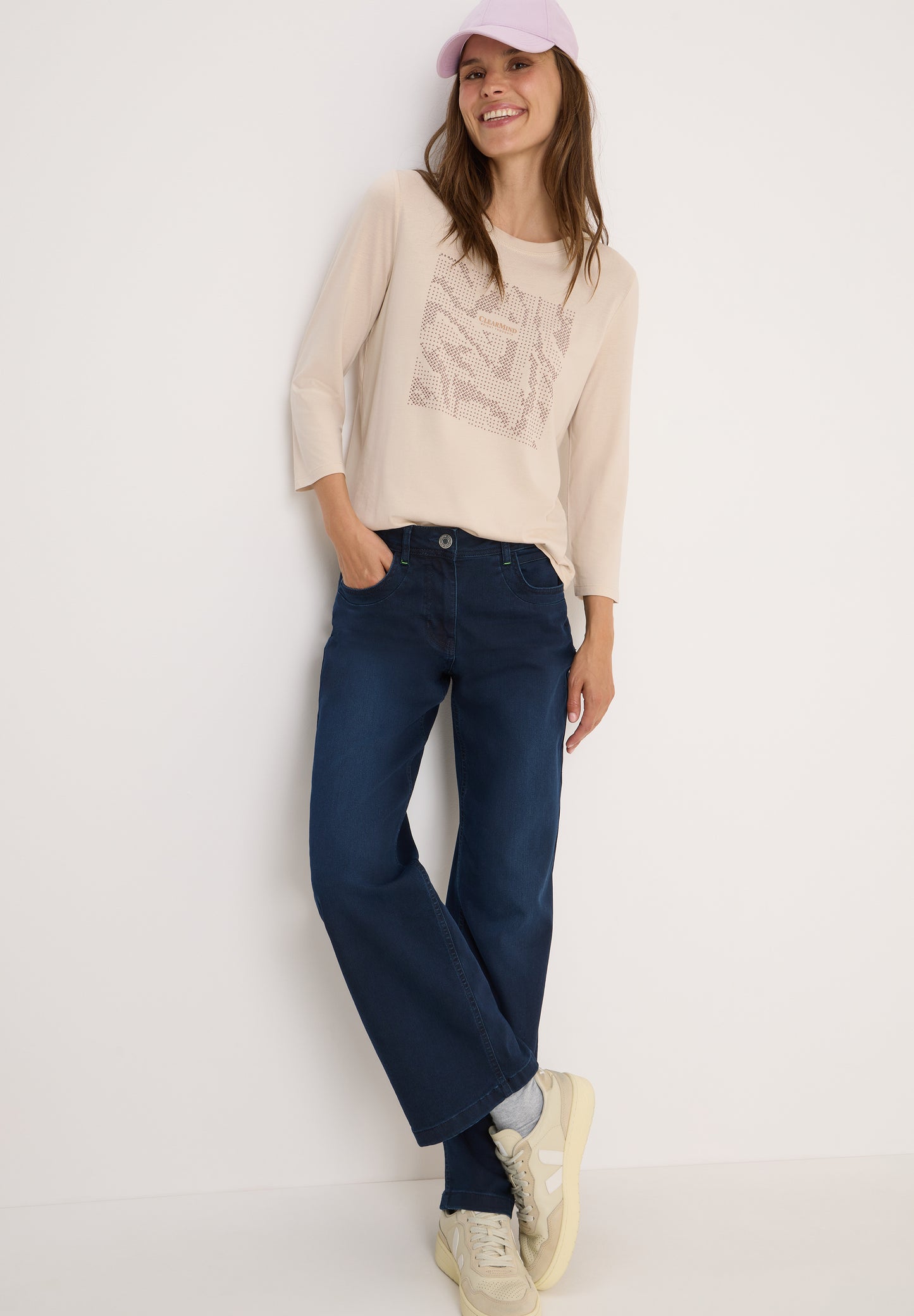 CECIL Shirt mit Schmucksteinen - Farbe: oat milk beige