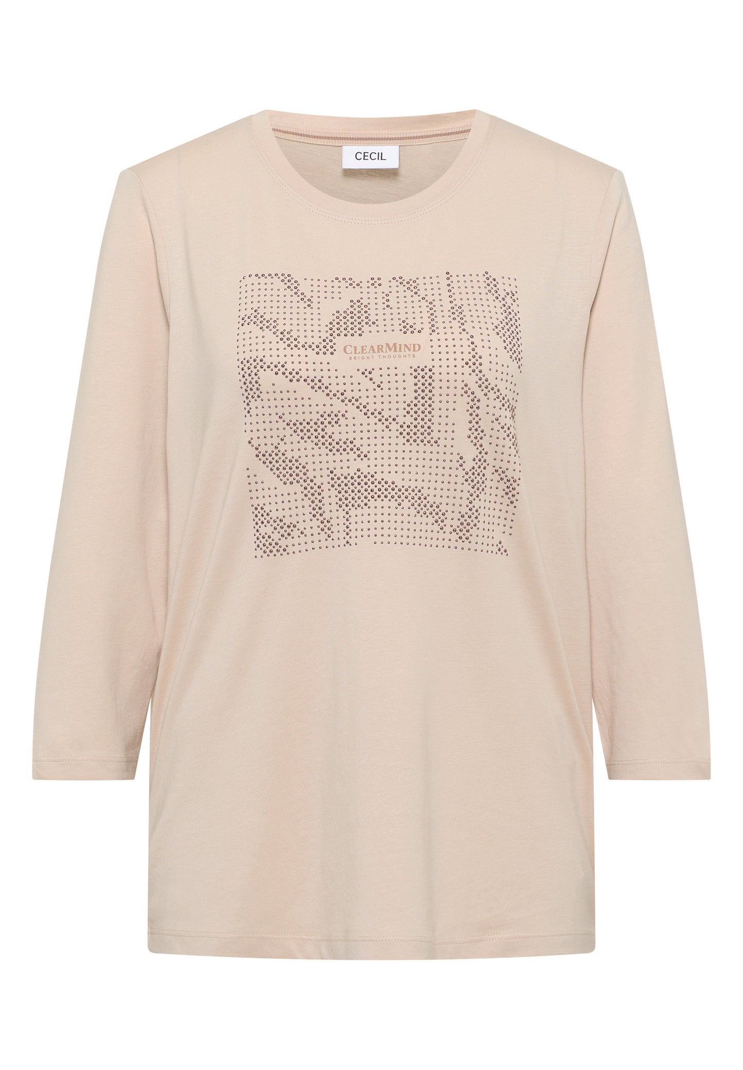 CECIL Shirt mit Schmucksteinen - Farbe: oat milk beige