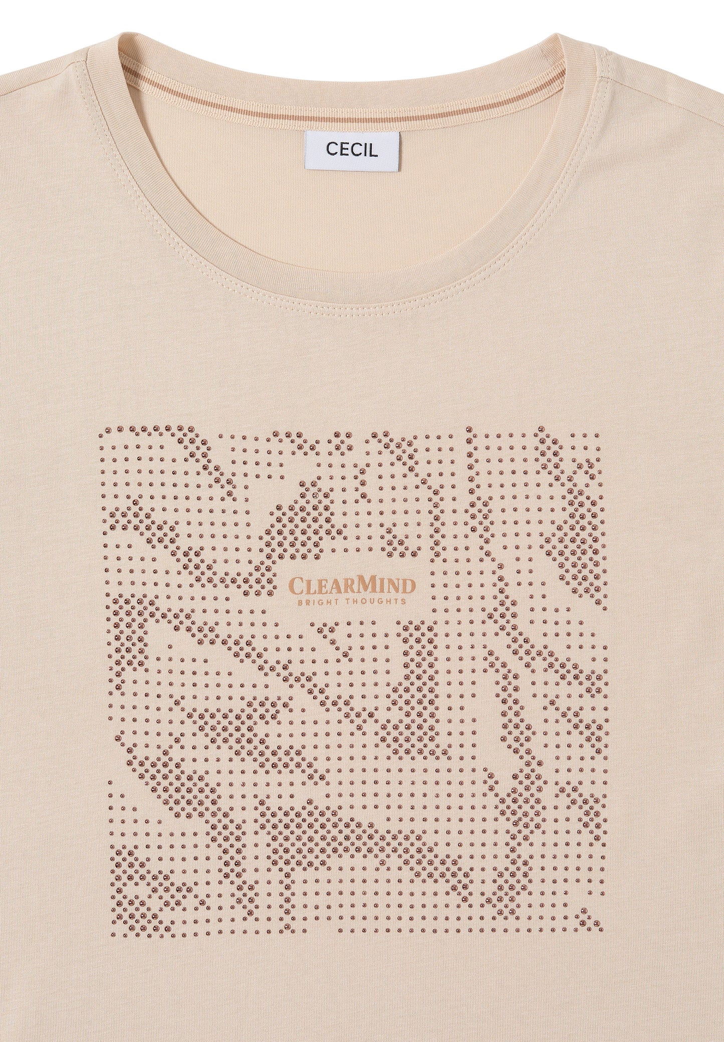 CECIL Shirt mit Schmucksteinen - Farbe: oat milk beige