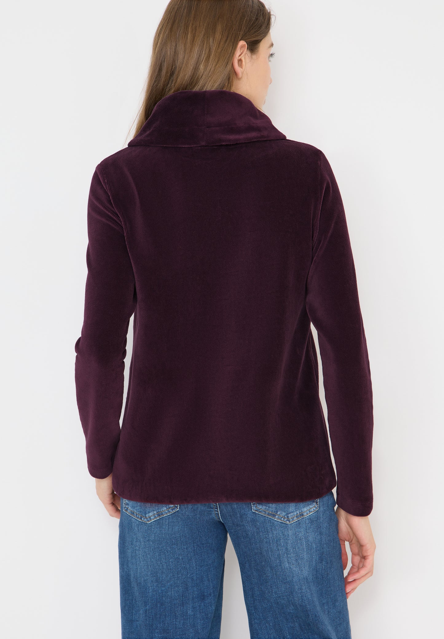 CECIL Cord Shirt mit großem Kragen - Farbe: eggplant red