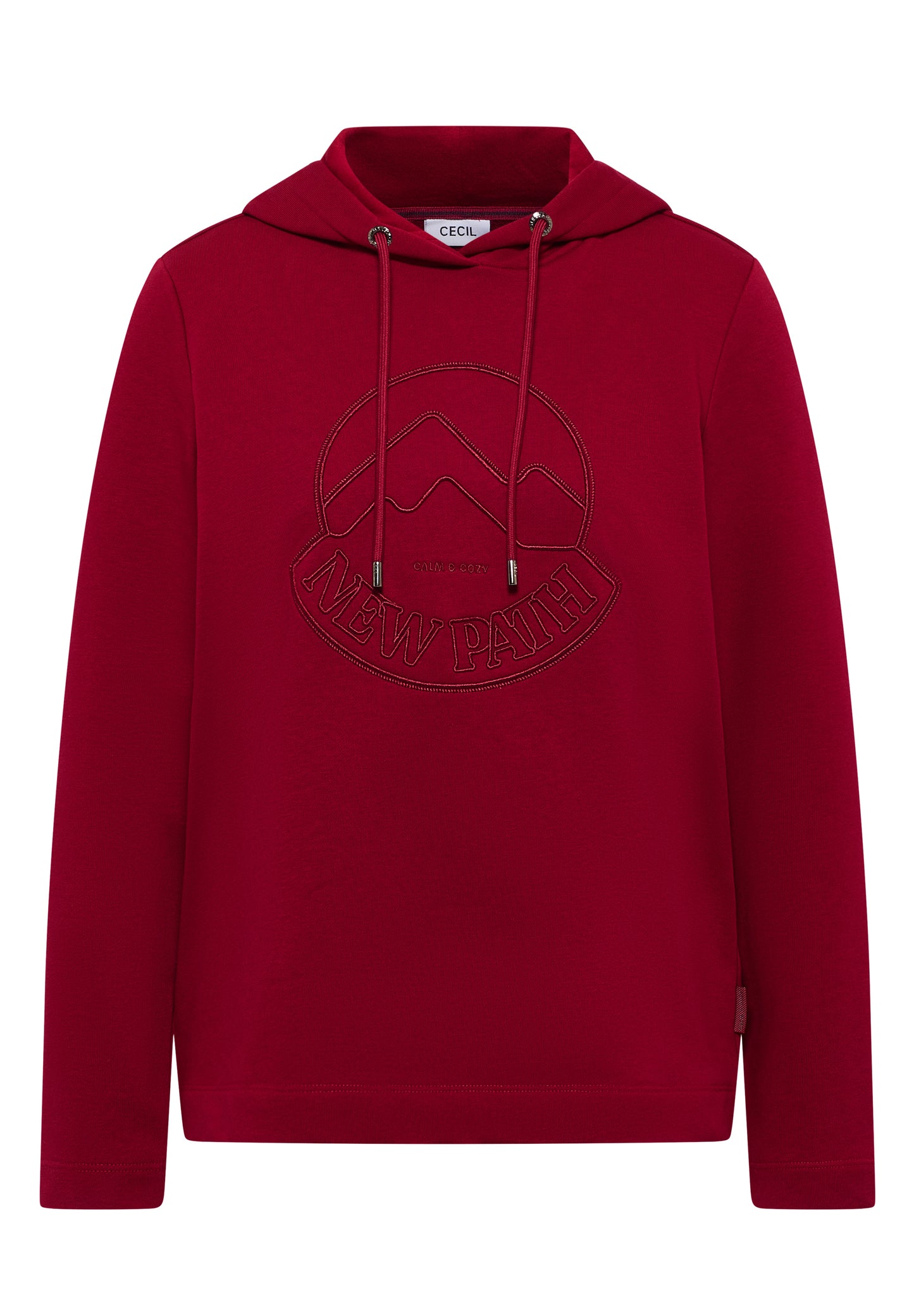 CECIL Kapuzenshirt mit Stickerei - Farbe: beaujolais red