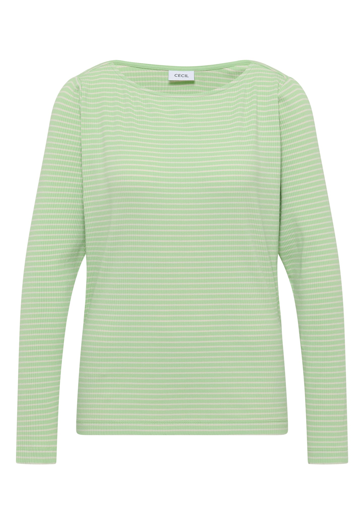 CECIL - Gestreiftes Langarmshirt - Farbe: bamboo green