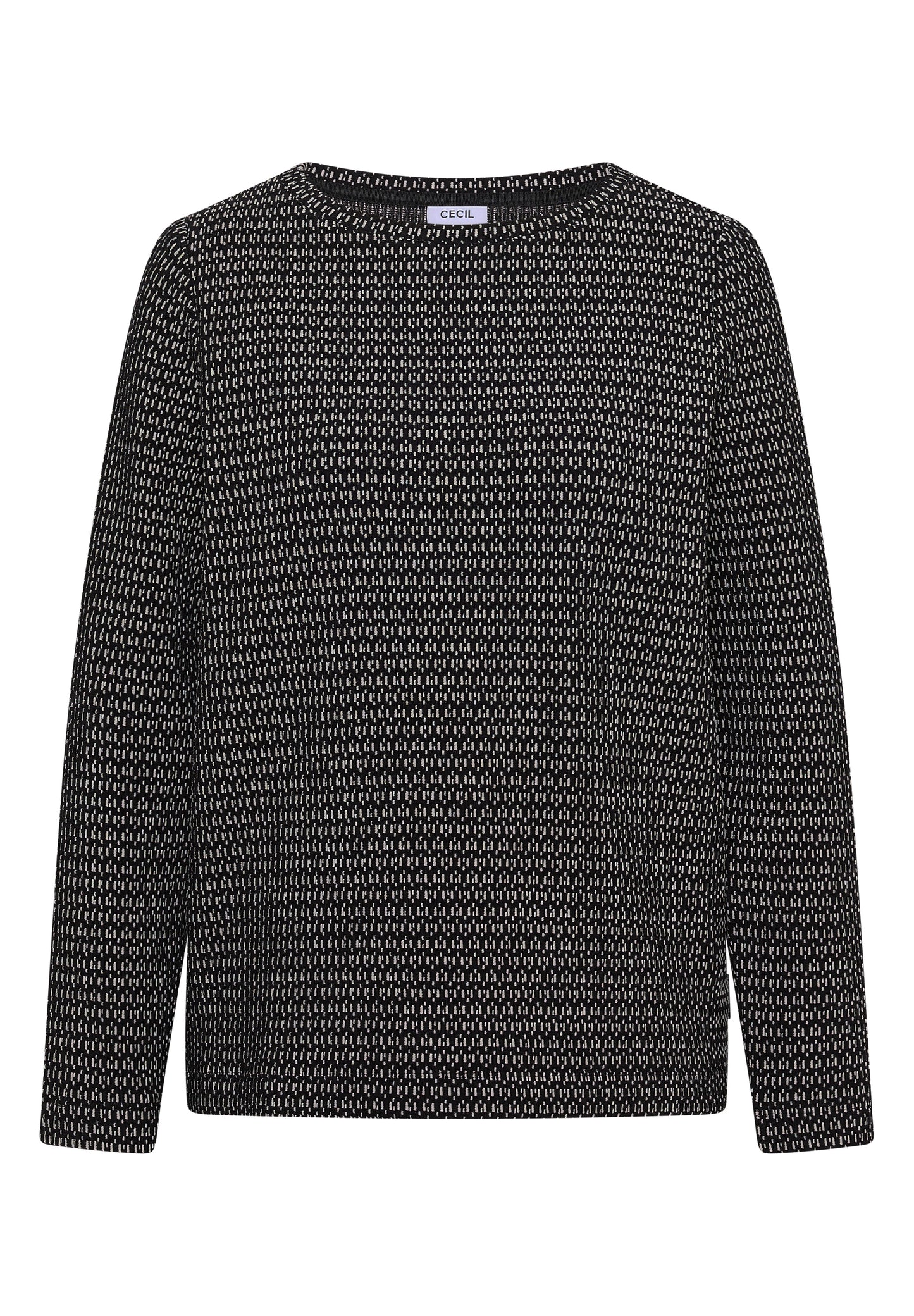 CECIL Two-Tone Strukturshirt - Farbe: Black