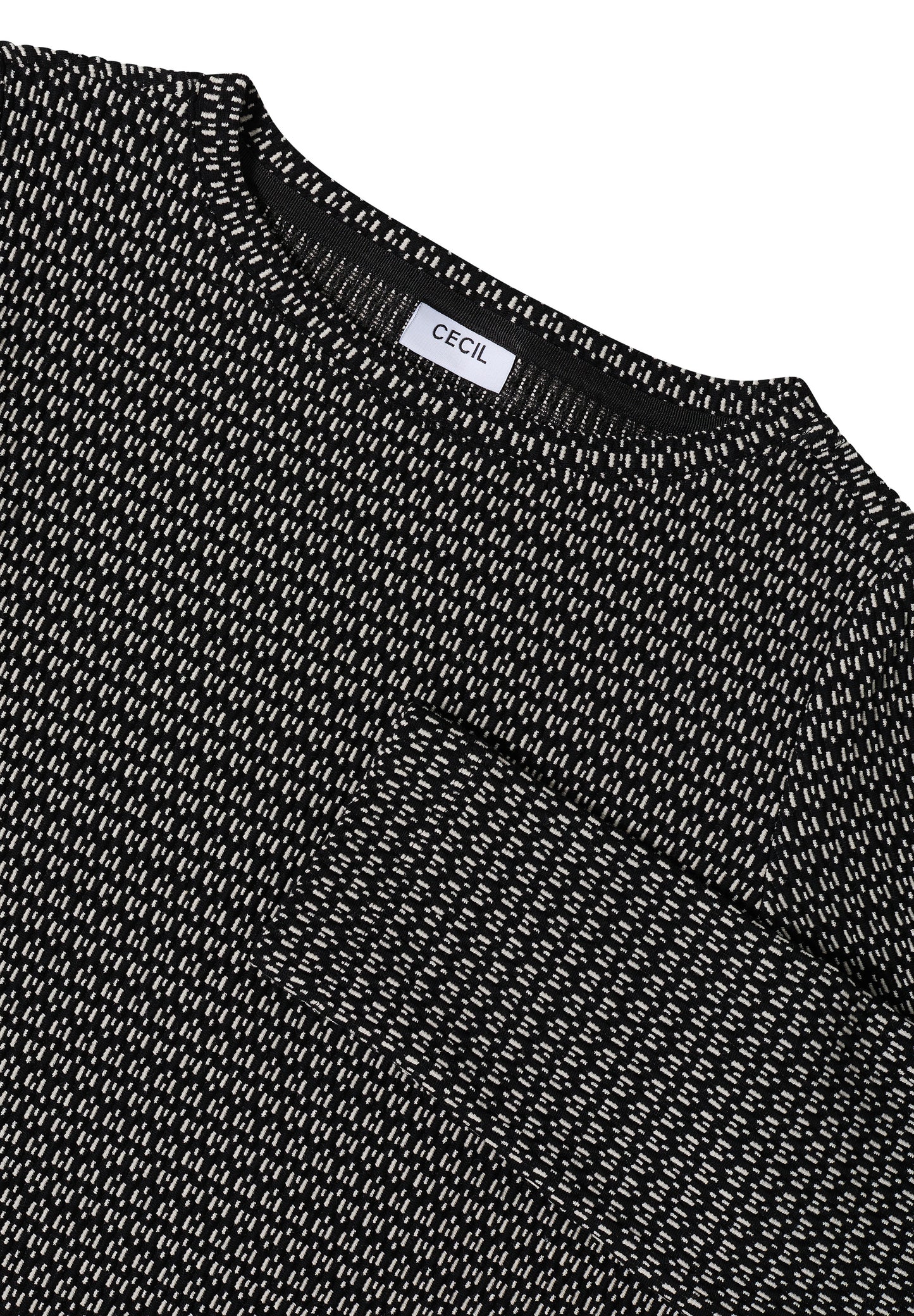 CECIL Two-Tone Strukturshirt - Farbe: Black