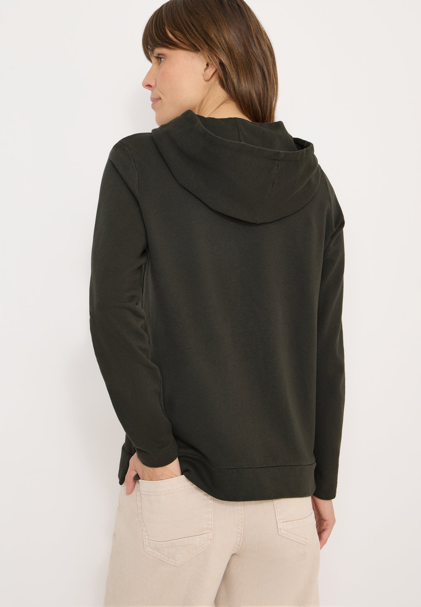 CECIL - Hoodie mit Schmucksteinen - Farbe: raw khaki