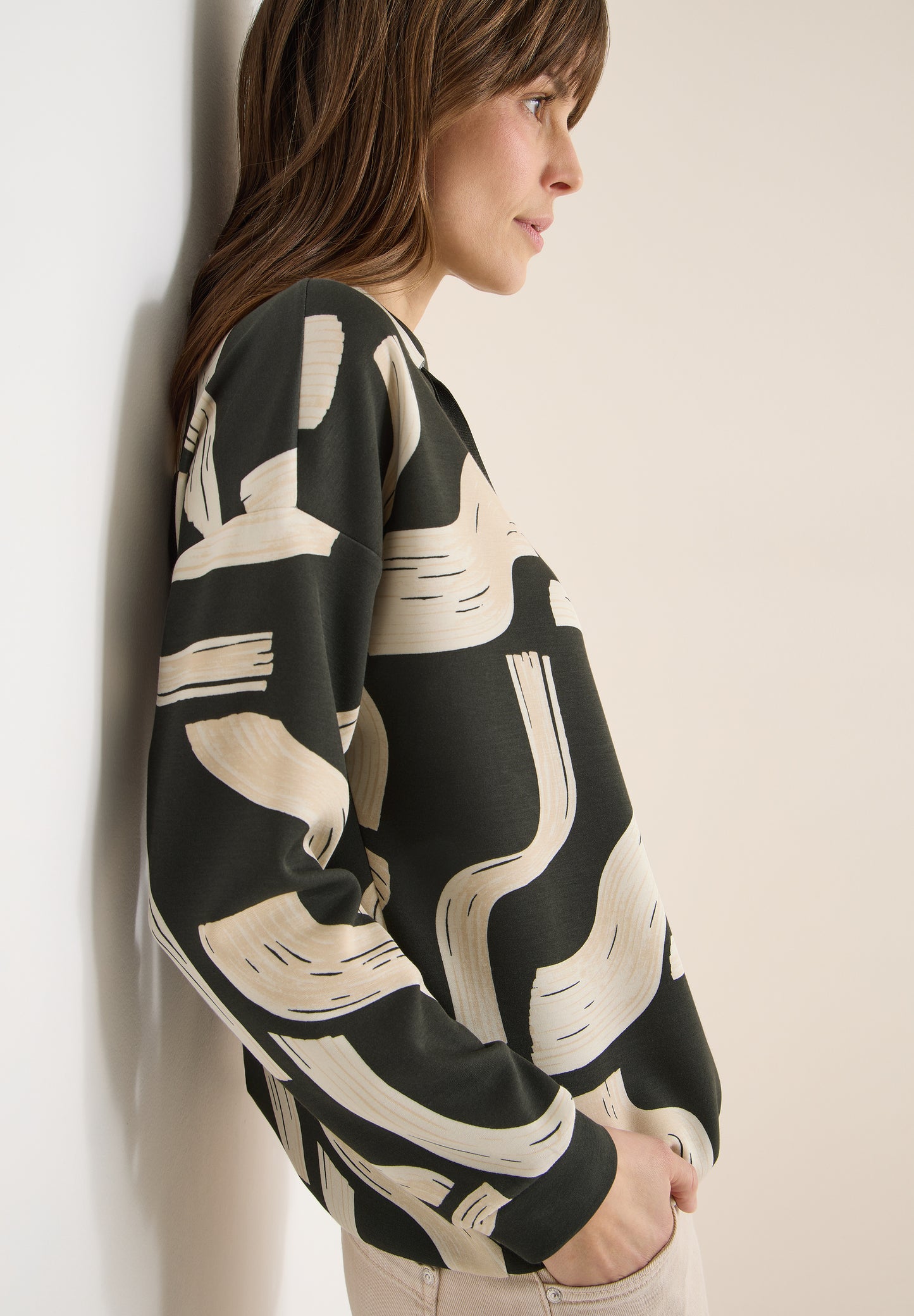 CECIL - Gemustertes Shirt - Farbe: raw khaki