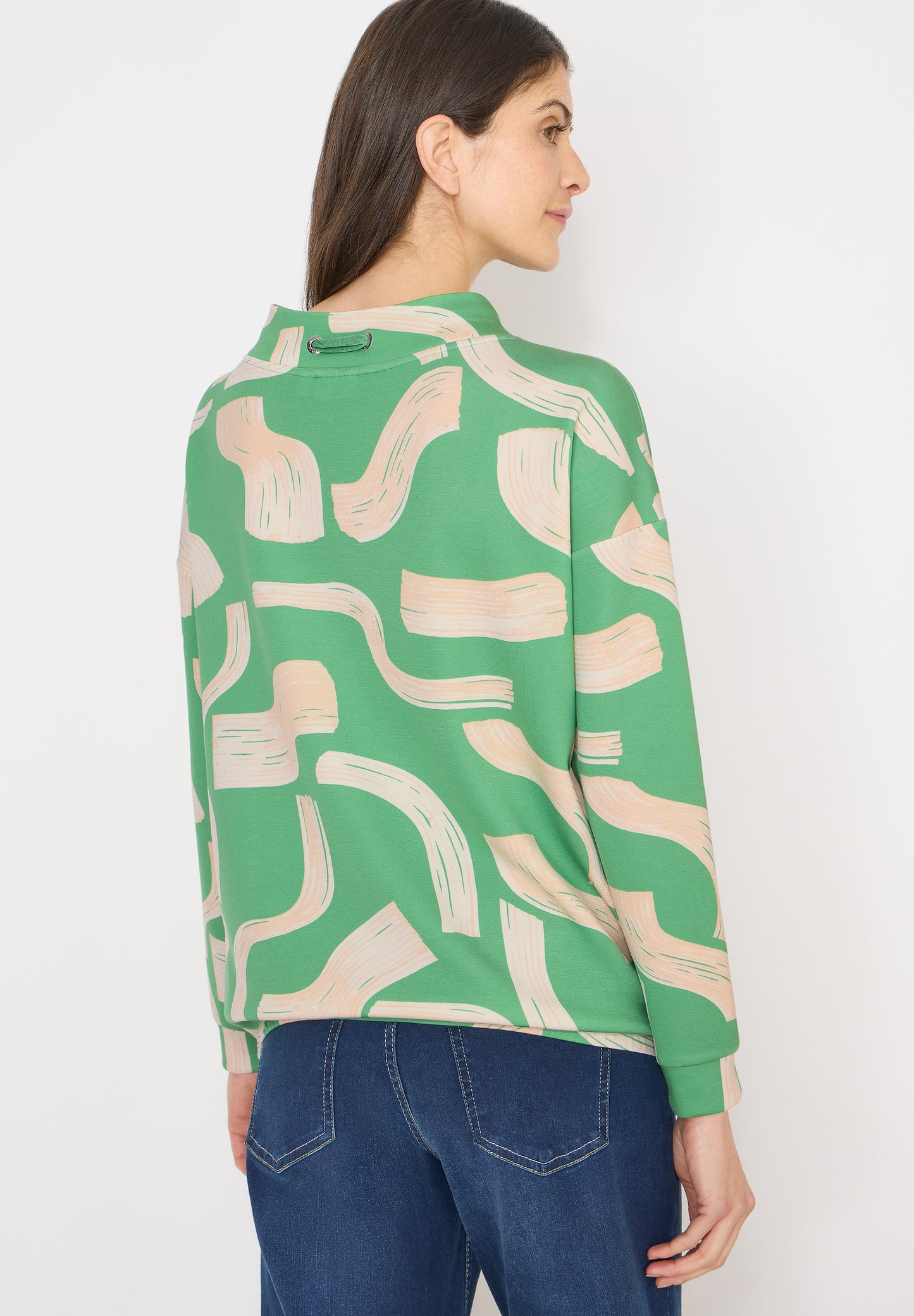 CECIL - Gemustertes Shirt - Farbe: dark bamboo green