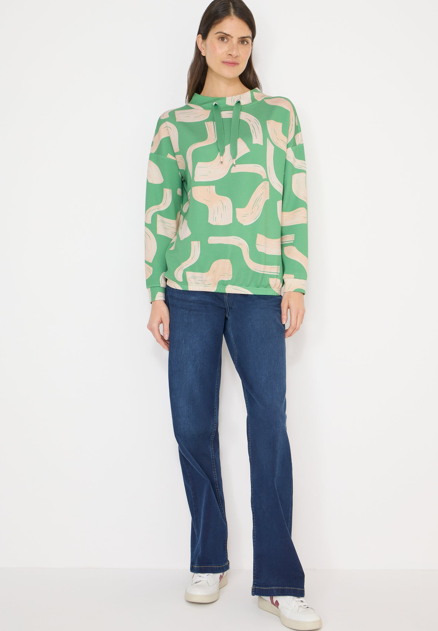 CECIL - Gemustertes Shirt - Farbe: dark bamboo green
