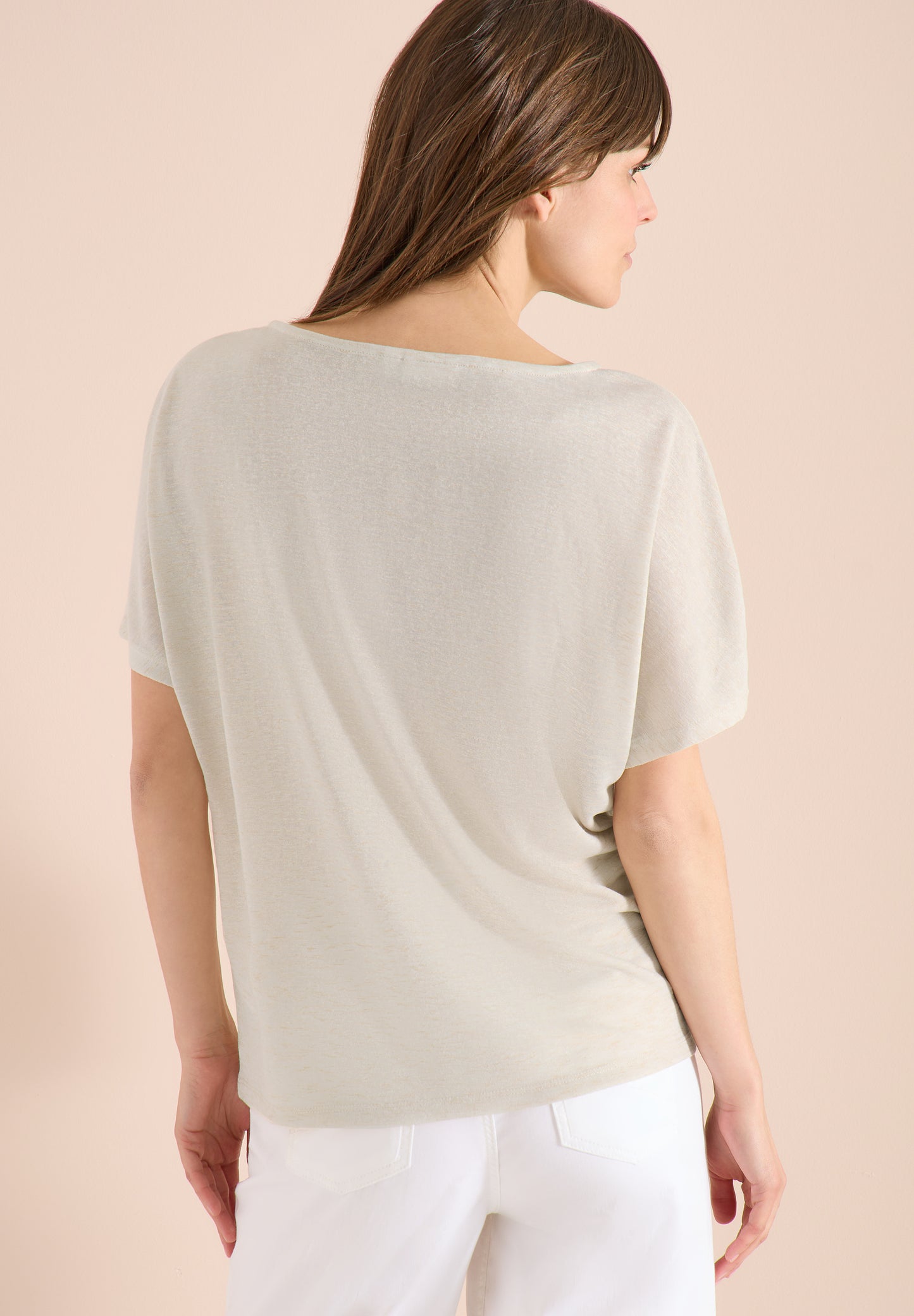 CECIL - Dropped Shoulder Shirt in Leinen-Optik - Farbe: Beige
