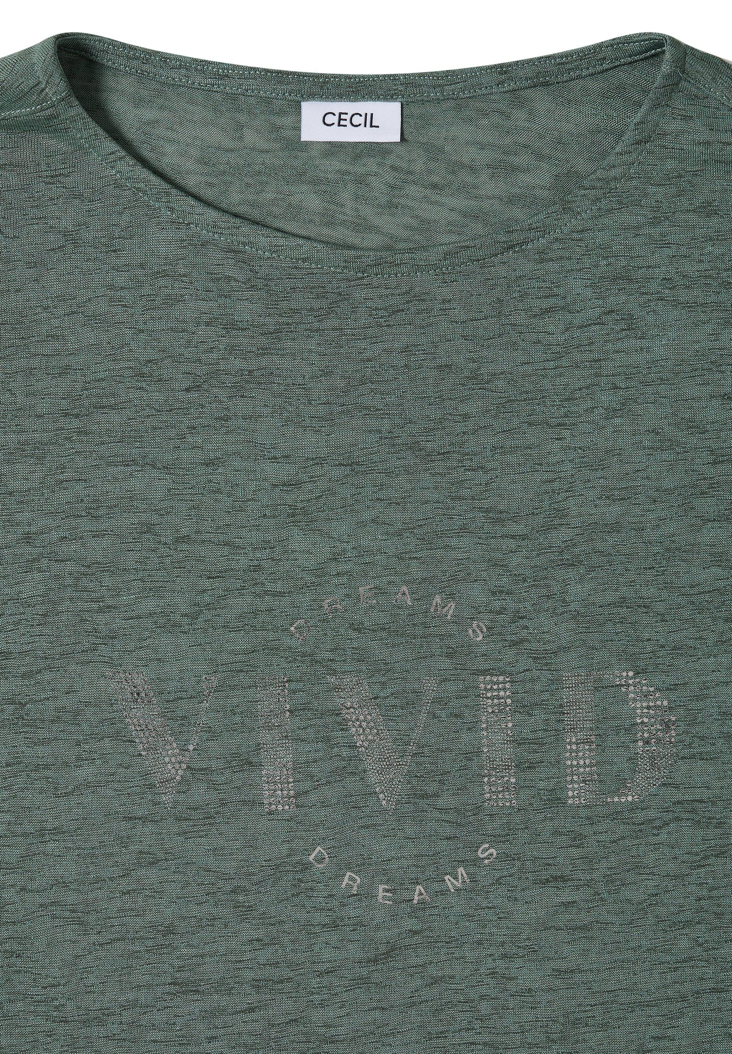 CECIL - Dropped Shoulder Shirt in Leinen-Optik - Farbe: Grün