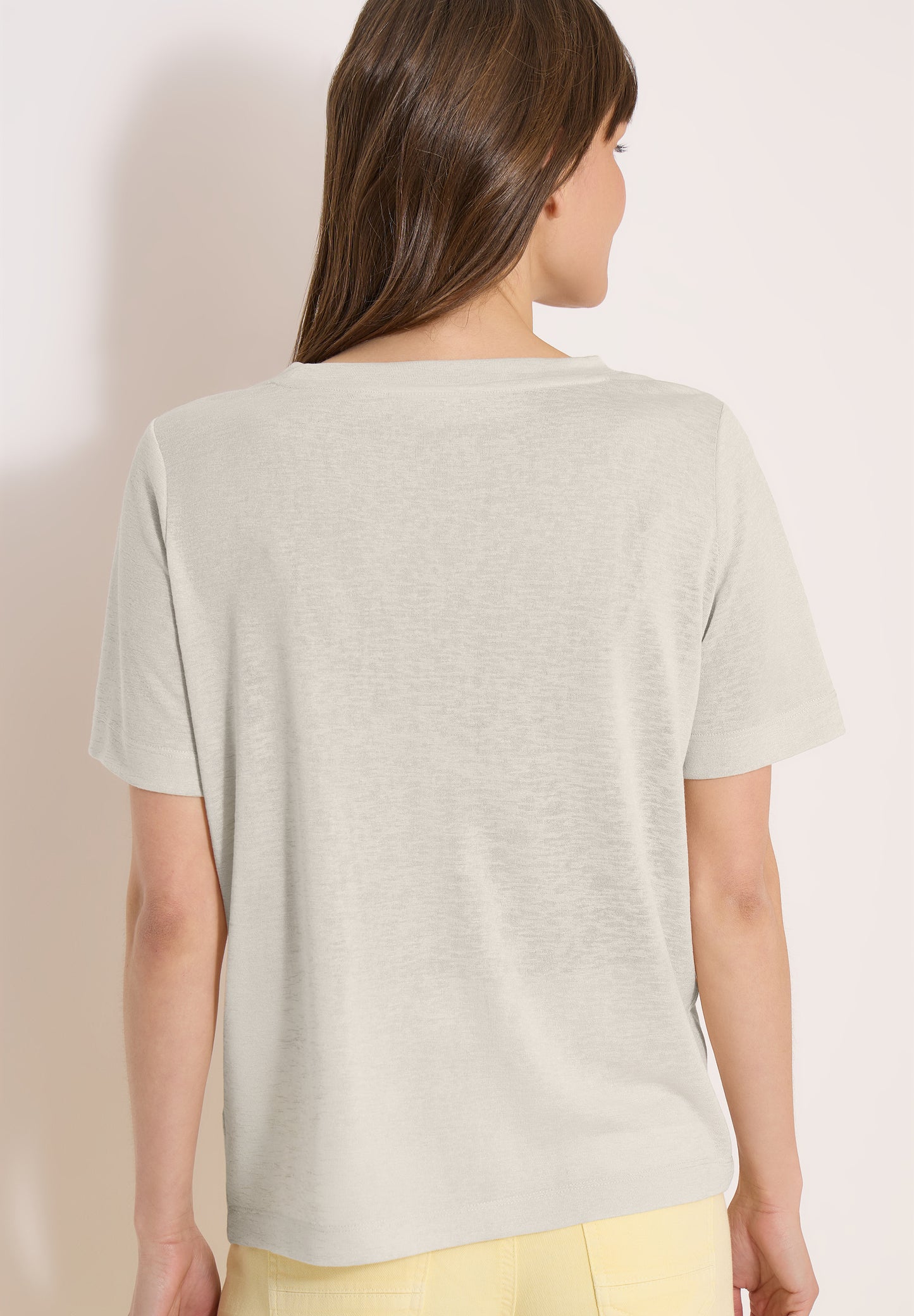 CECIL - T-Shirt in Leinen-Optik mit Print - Farbe: macadamia beige