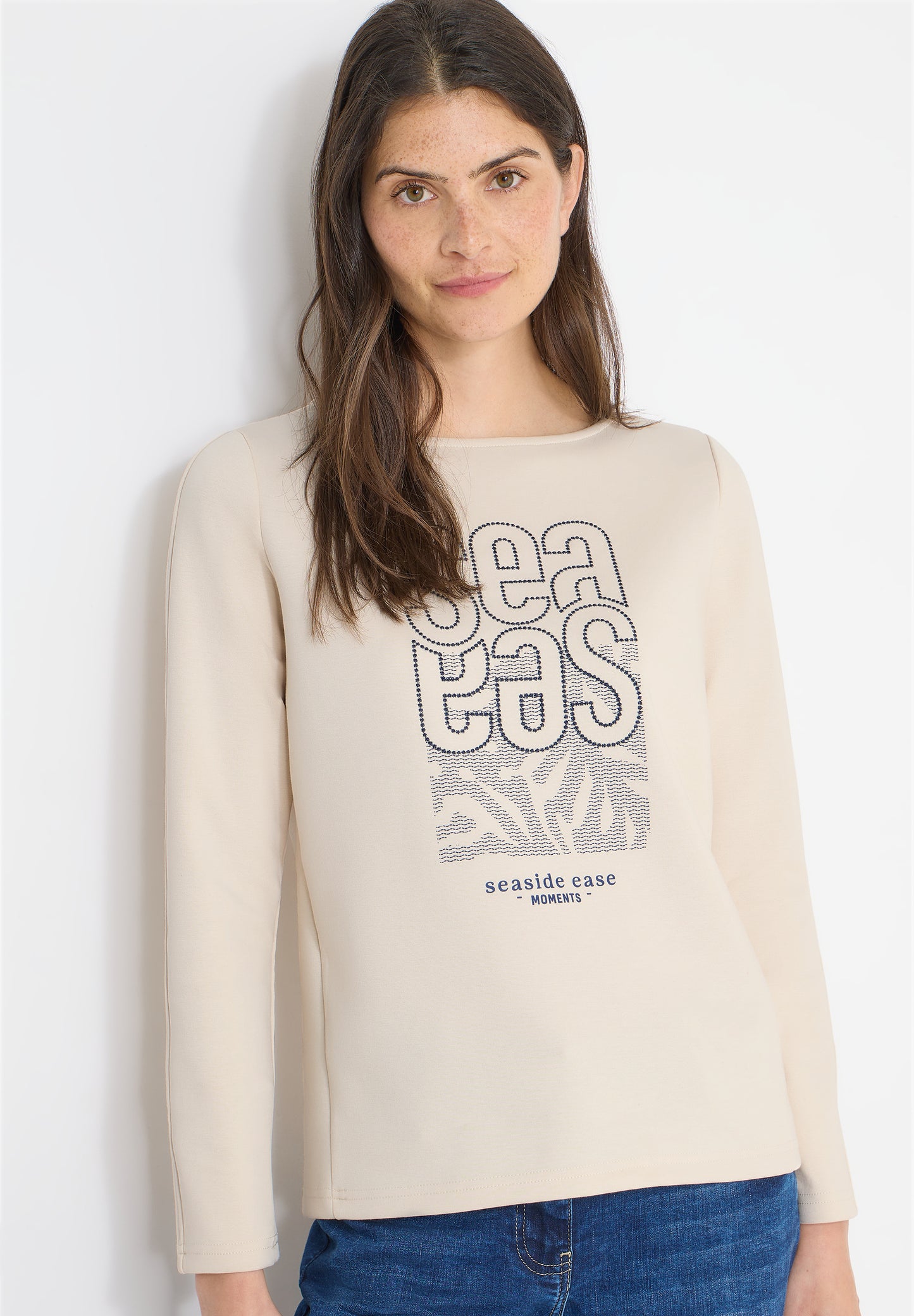 CECIL - Shirt mit Stickerei - Farbe: pearl beige