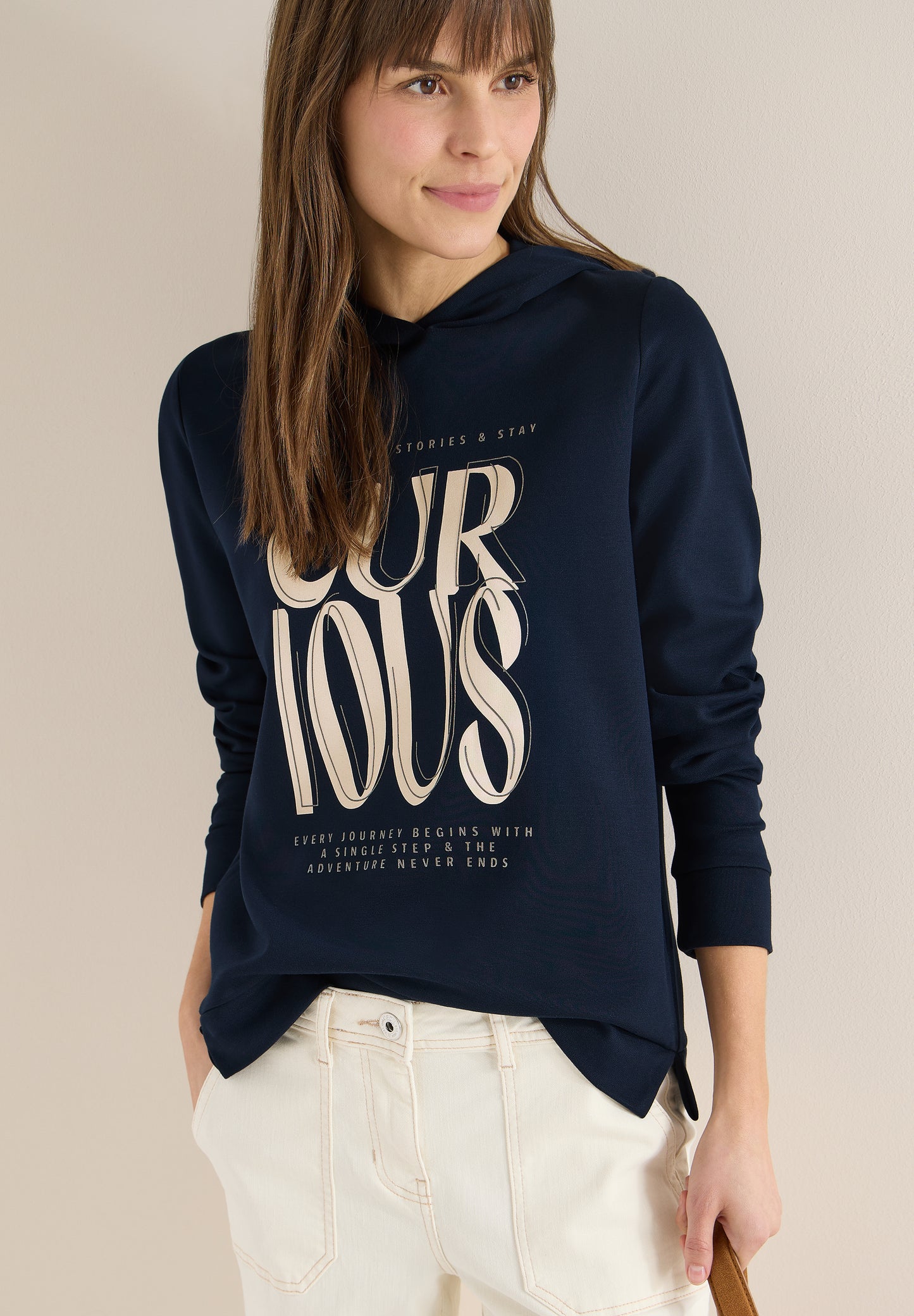 CECIL - Hoodie Shirt mit Print - Farbe: universal blue