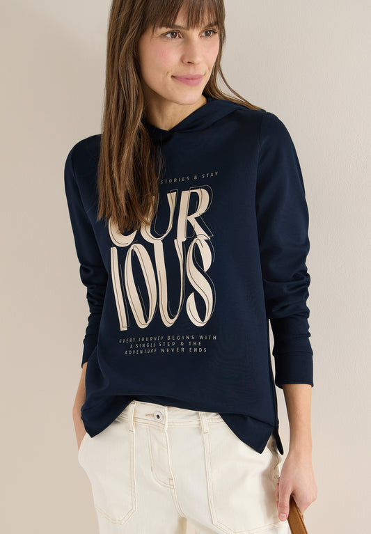 CECIL - Hoodie Shirt mit Print - Farbe: universal blue