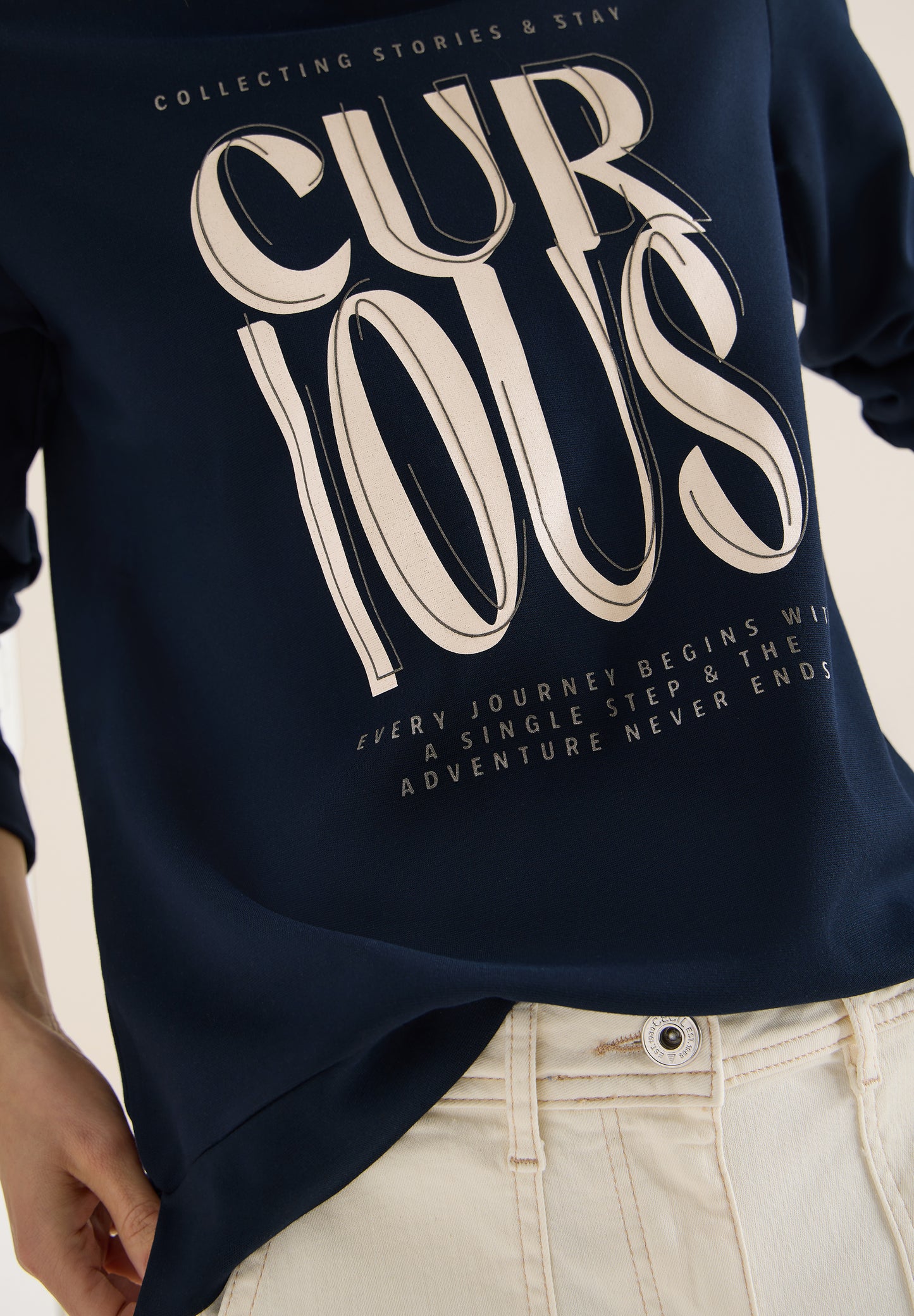 CECIL - Hoodie Shirt mit Print - Farbe: universal blue