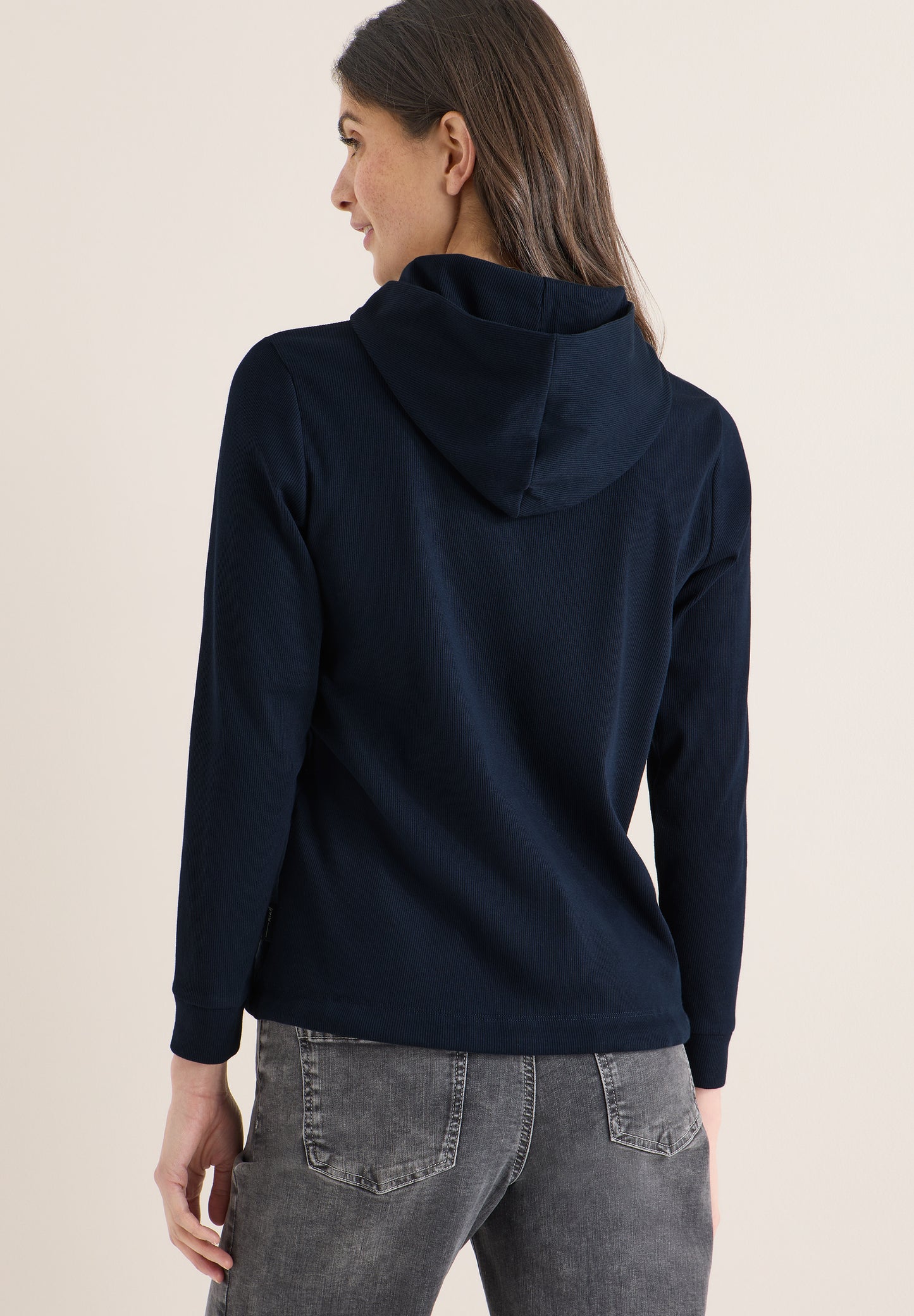 CECIL - Hoodie in Rippstruktur - Farbe: universal blue