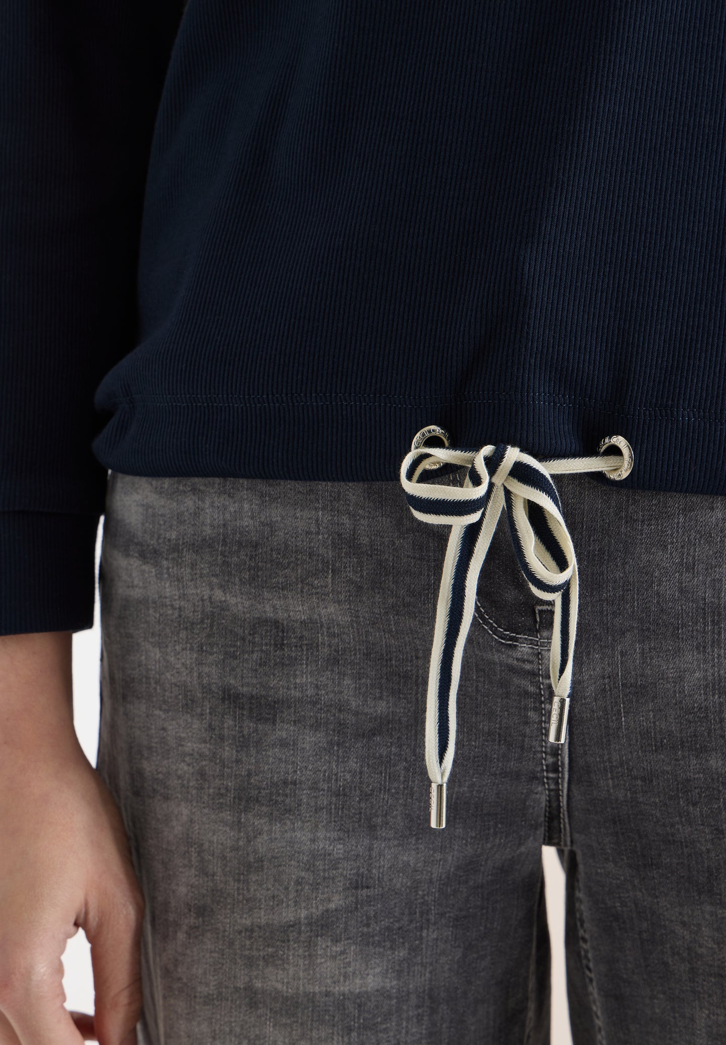 CECIL - Hoodie in Rippstruktur - Farbe: universal blue