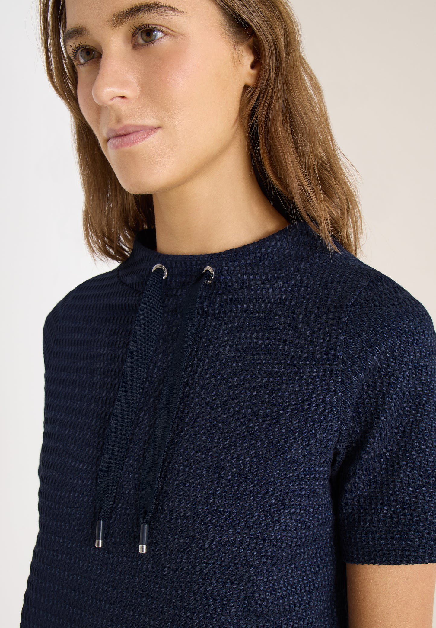 CECIL - Shirt mit Funnel Neck im Two-Tone-Look - Farbe: universal blue