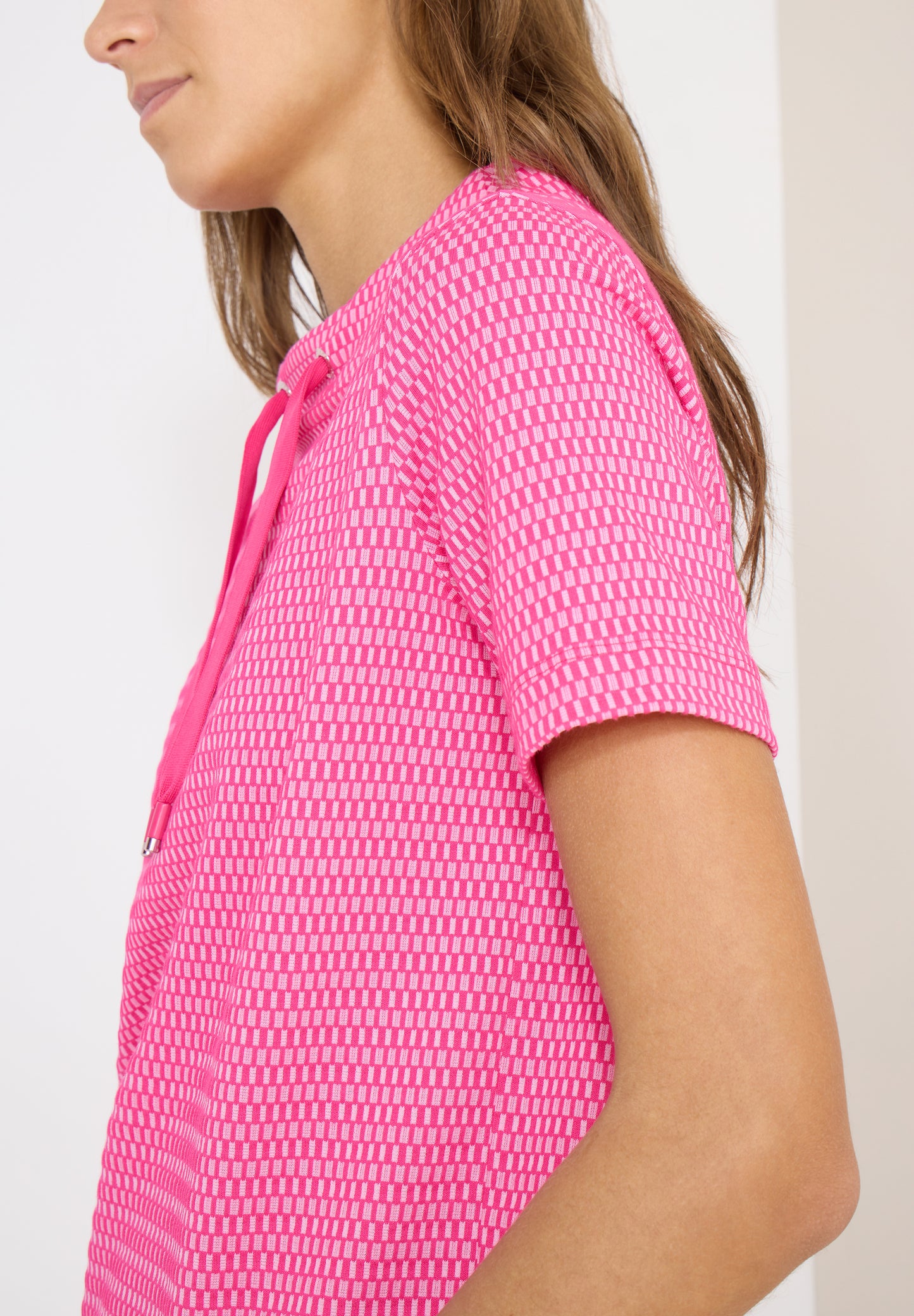 CECIL - Shirt mit Funnel Neck im Two-Tone-Look - Farbe: beetroot pink